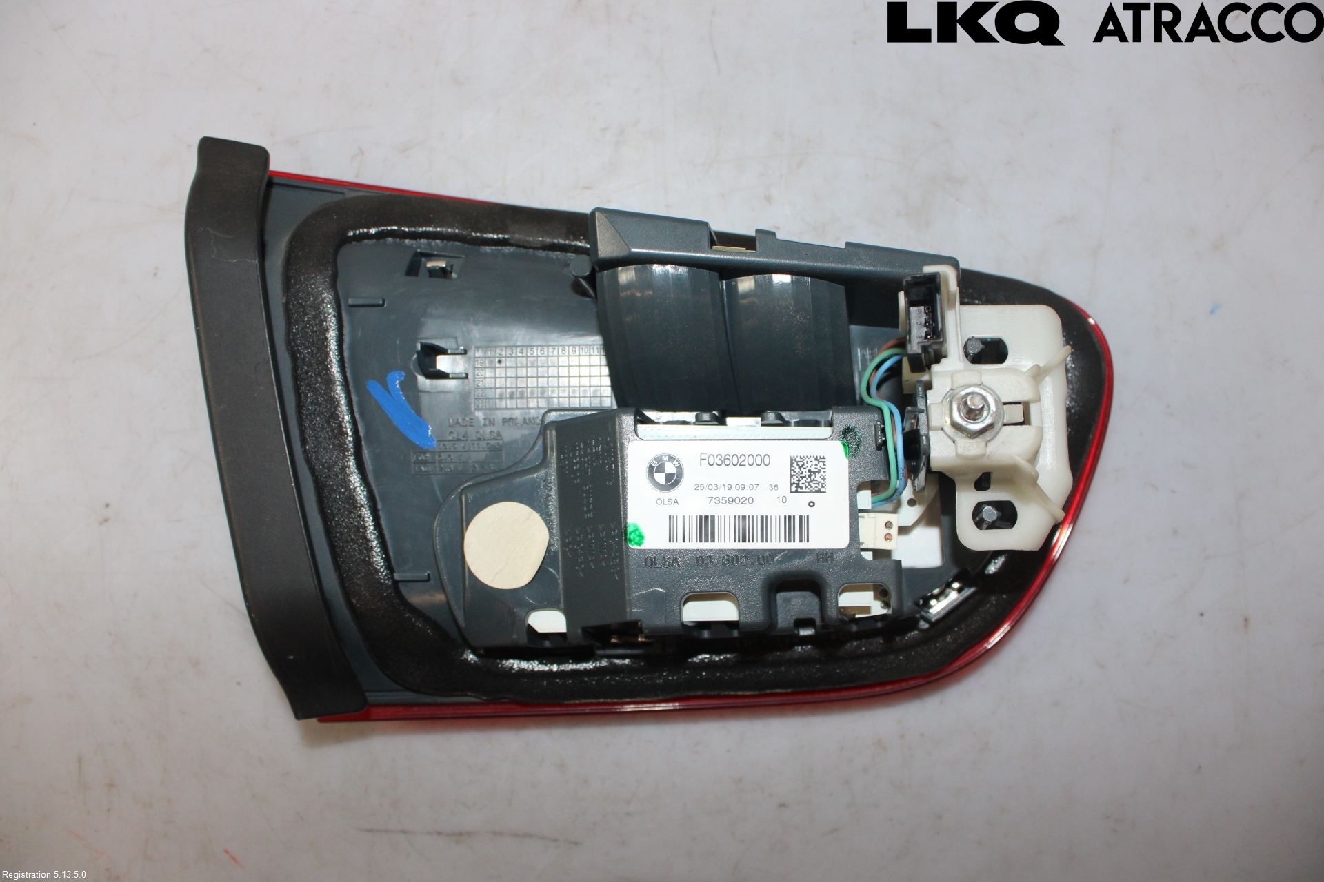 BMW 1 F20/F21 11-19 Baklykt Høyre  På Luke(Indre)