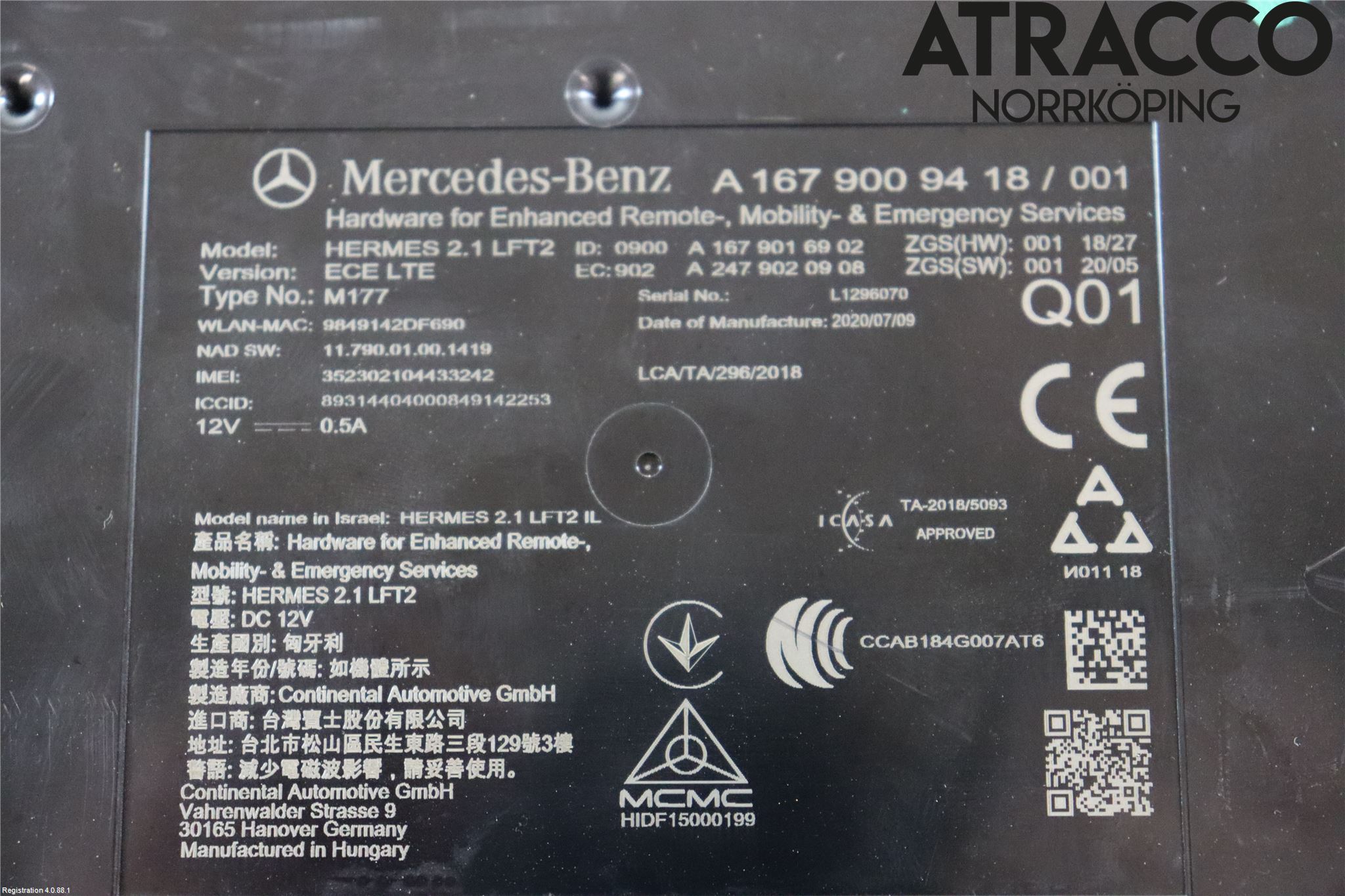 Mercedes-Benz MB GLC-KLASS (X253/C253) 15-22 Styreenhet Øvrig