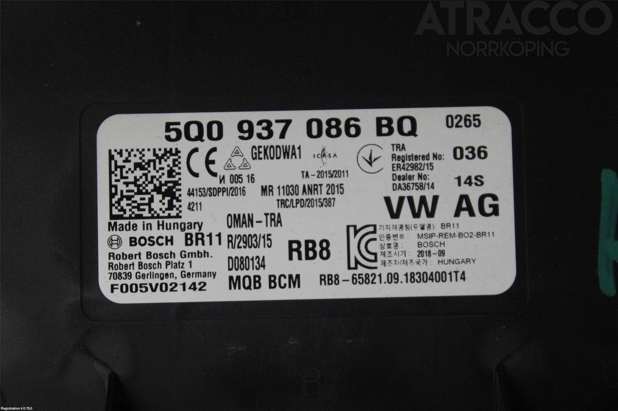 Volkswagen VW PASSAT 15-19 Styreenhet Klima