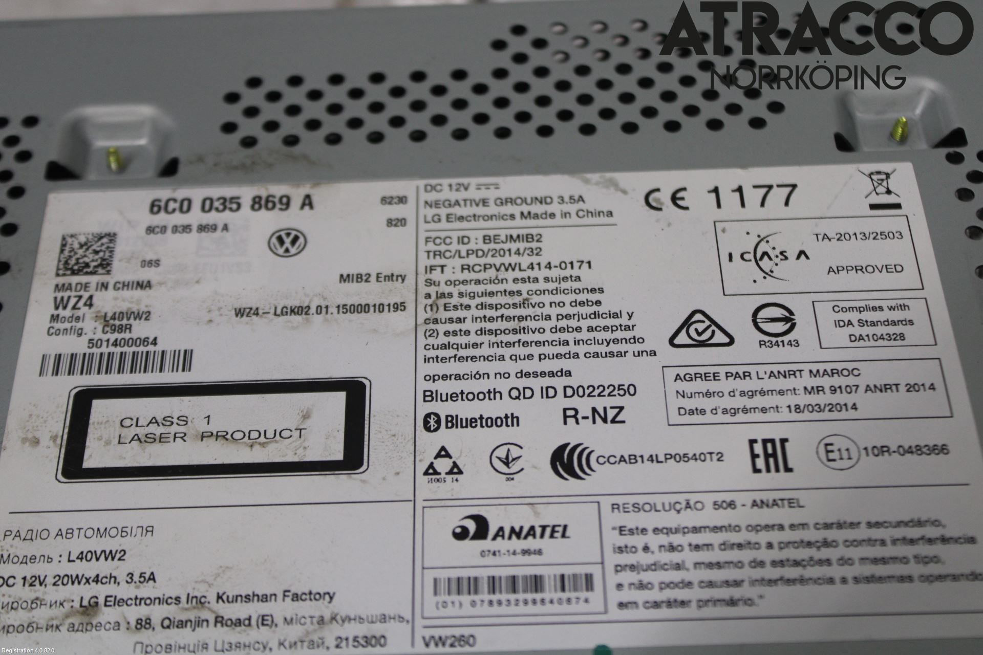 Volkswagen VW POLO 10-17 Stereo Radio Med Cd