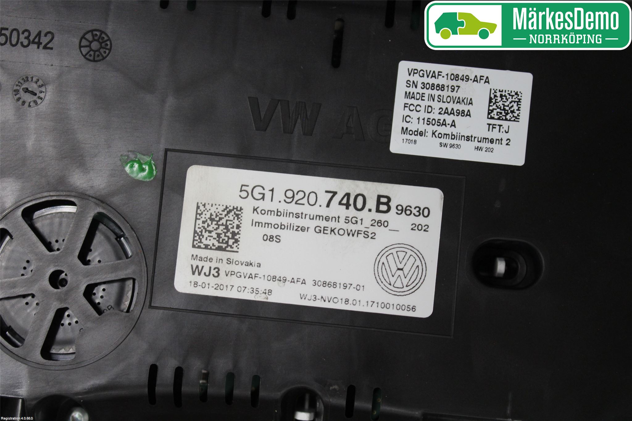 Volkswagen VW GOLF / E-GOLF VII 13-20 Instr Kombinert