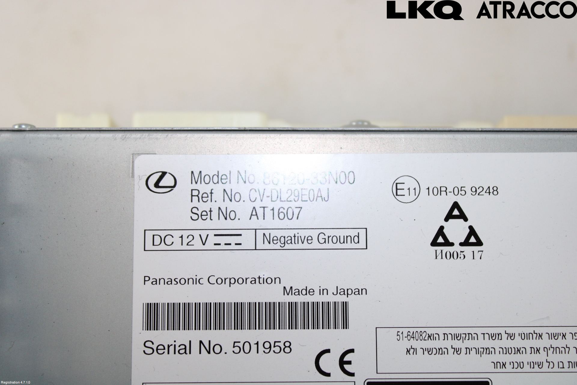 Lexus ES 250/300/330 Stereo Radio Med Cd