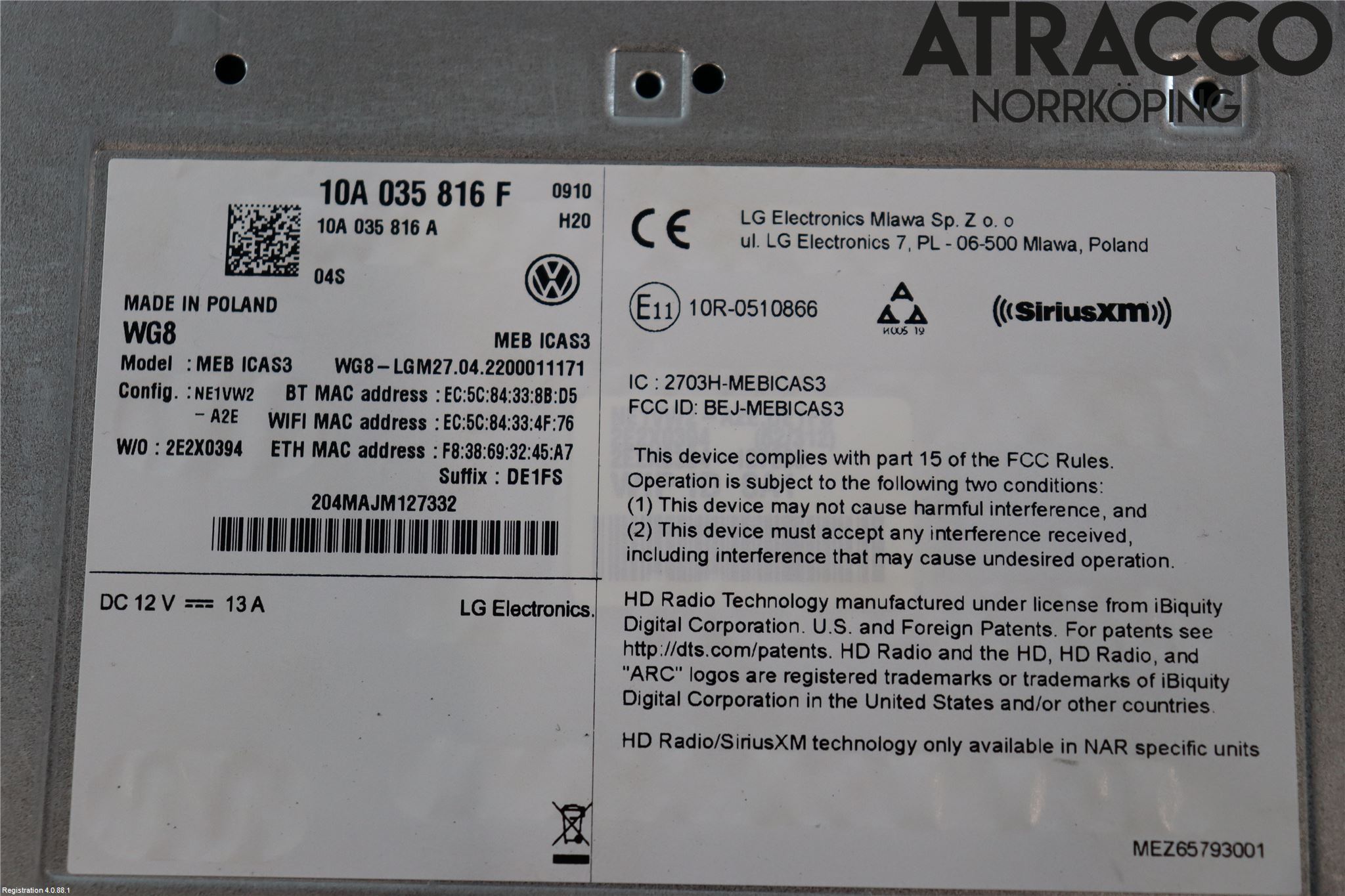 Volkswagen VW ID.4 21- Stereo Radio Med Cd