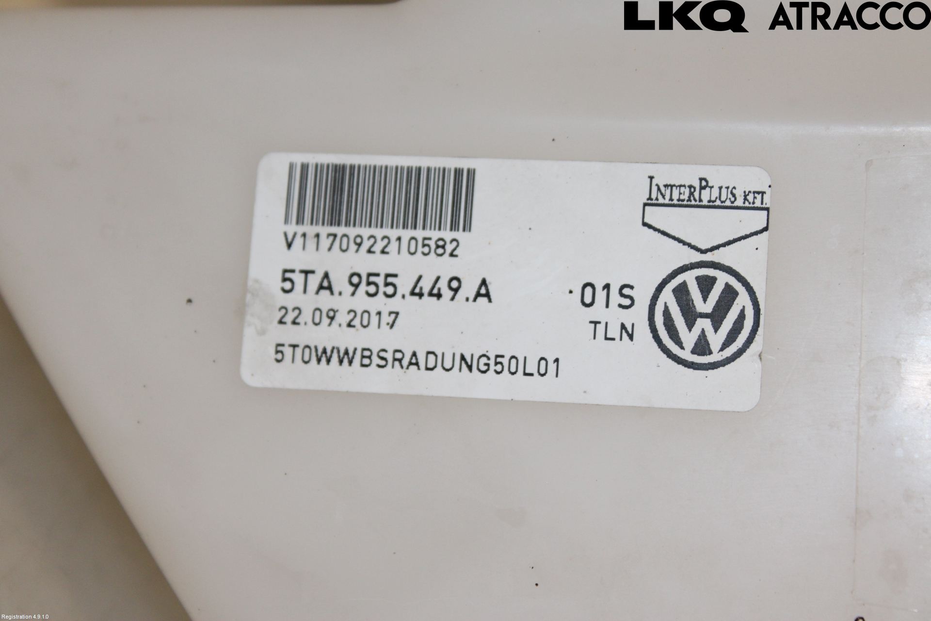 Volkswagen VW TOURAN 16- Spylerbeholder Frontrute-Lykte