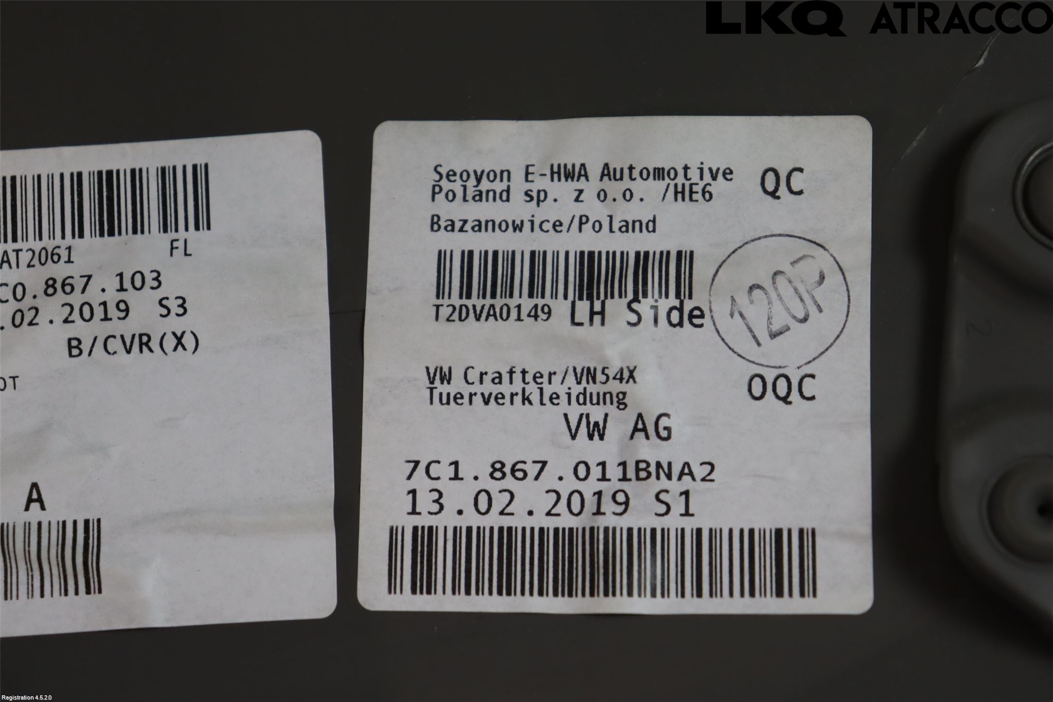 Volkswagen VW CRAFTER II / E-CRAFTER 17- Dørtrekk Innlegg Venstre