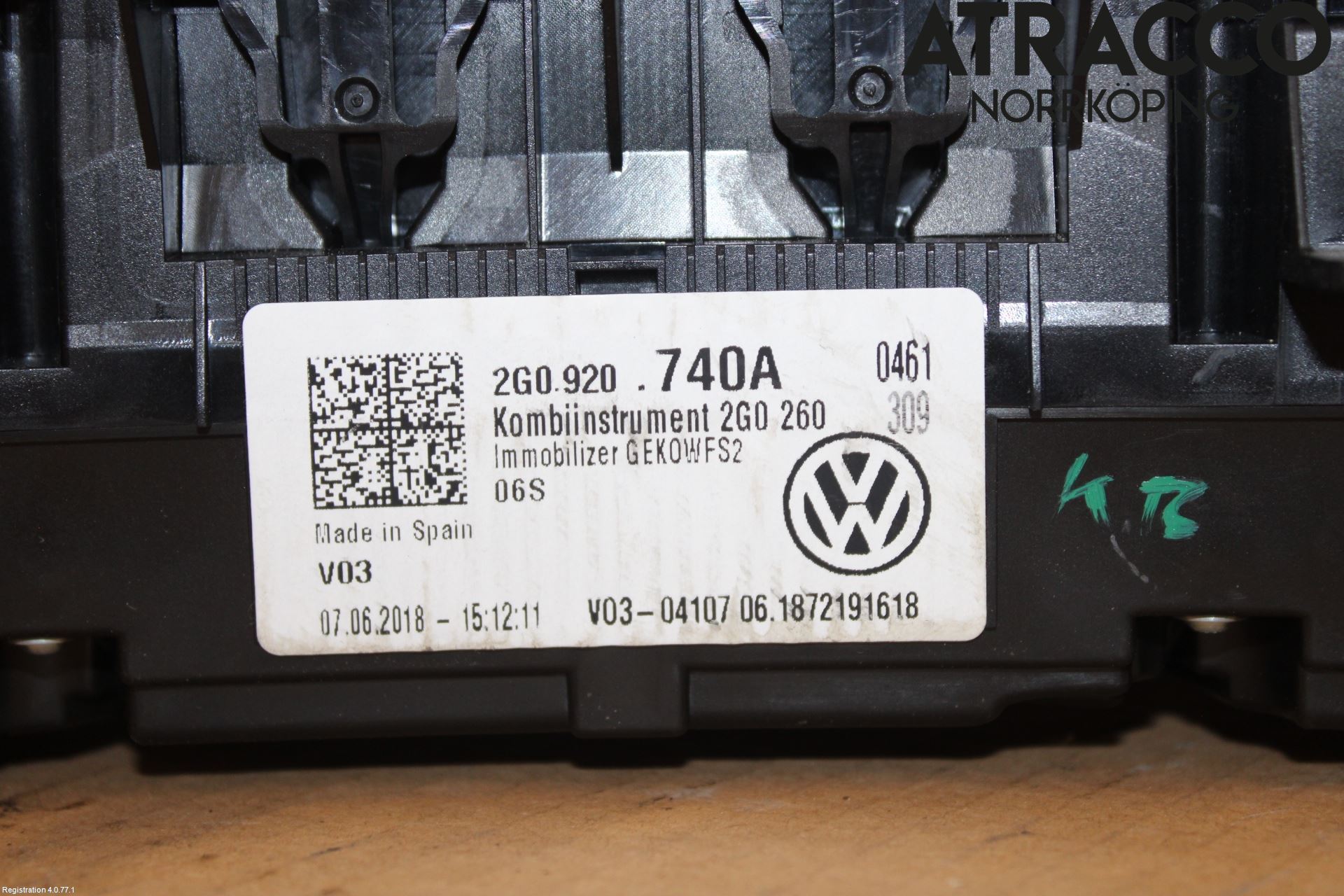 Volkswagen VW POLO VI 18->> Instr Kombinert