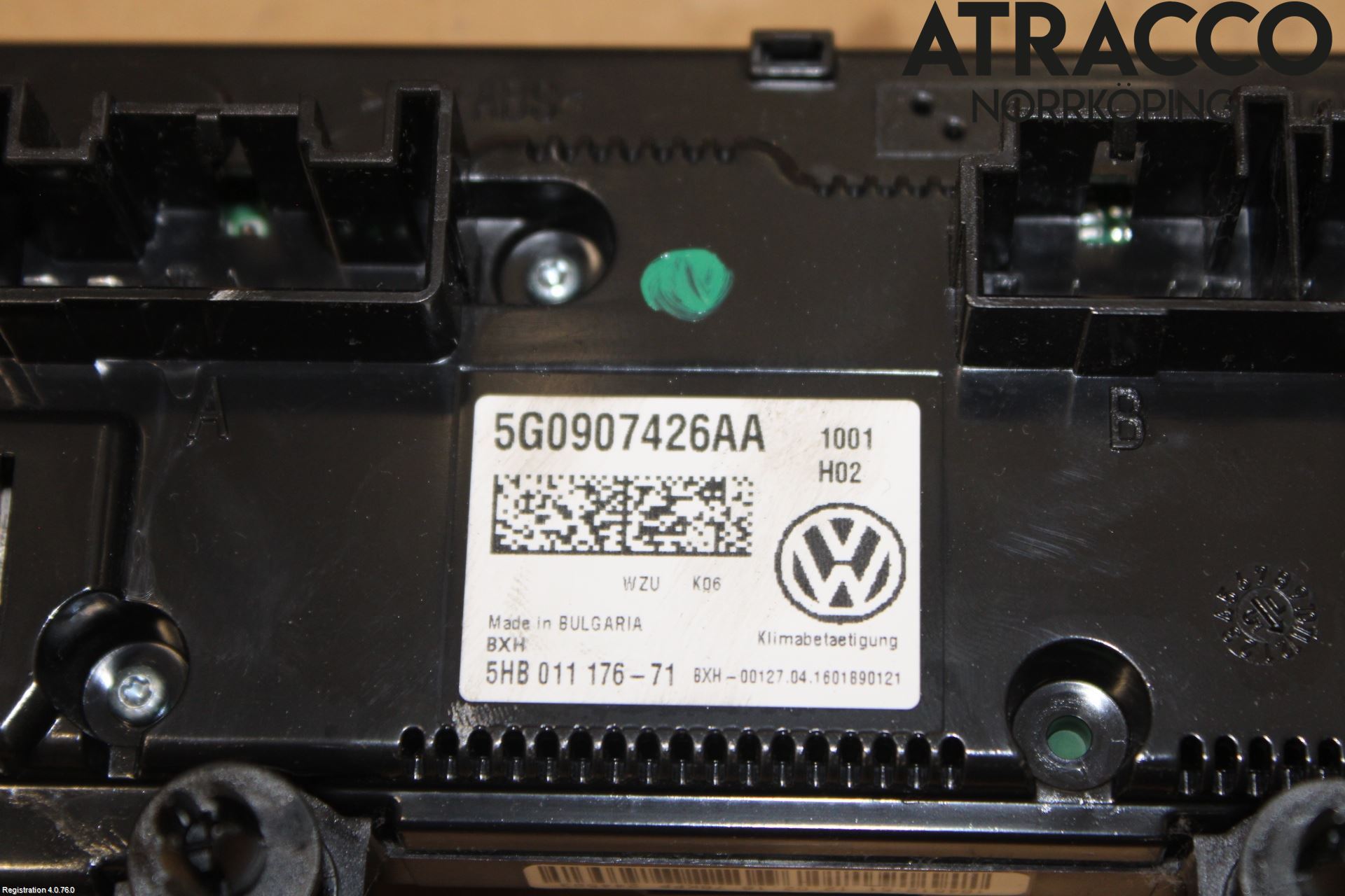 Volkswagen VW GOLF / E-GOLF VII 13-20 Varmeapparat Panel(Regulering)