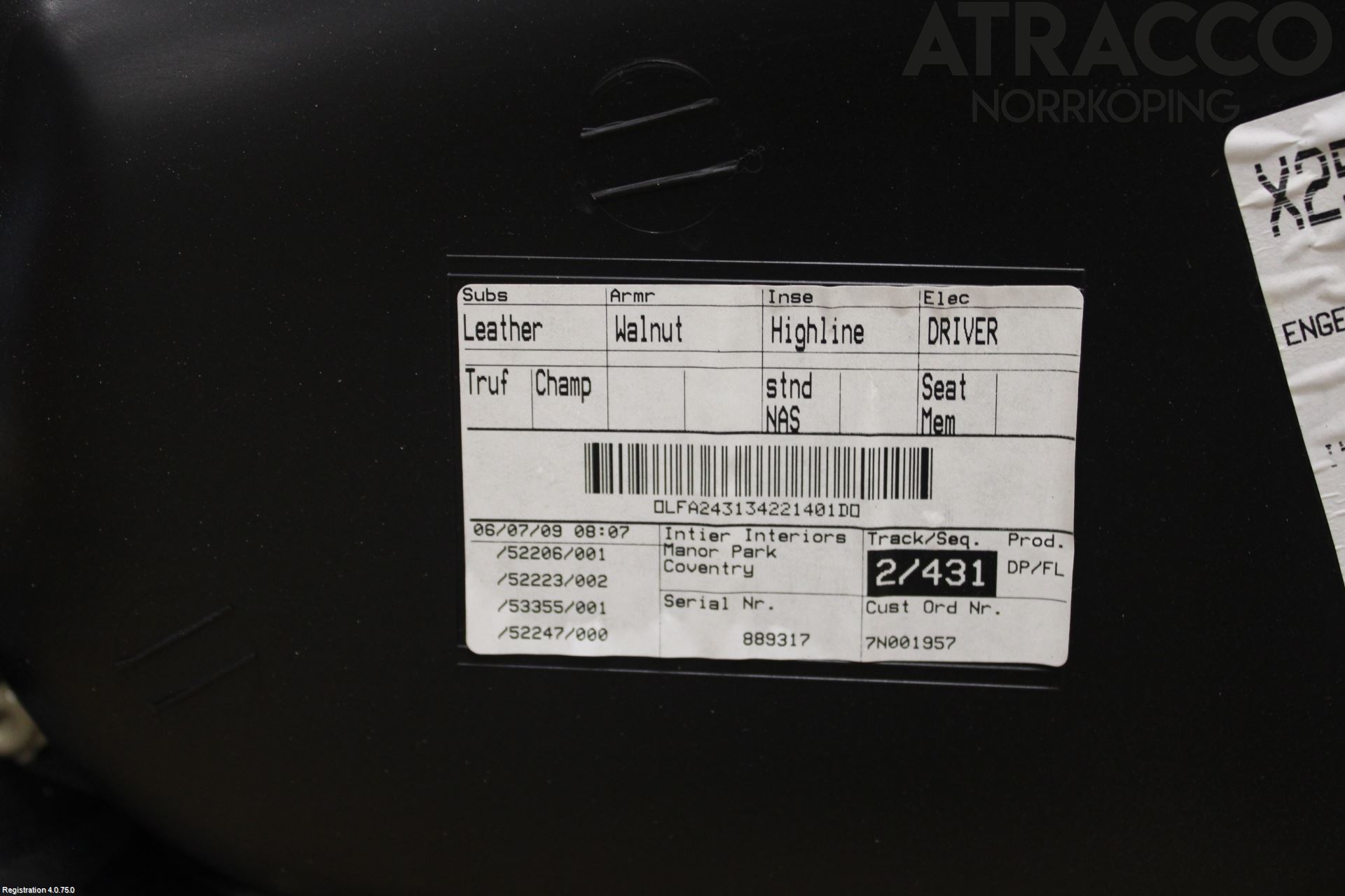Jaguar XF 08-15 Innr Dørtrekk Venstre