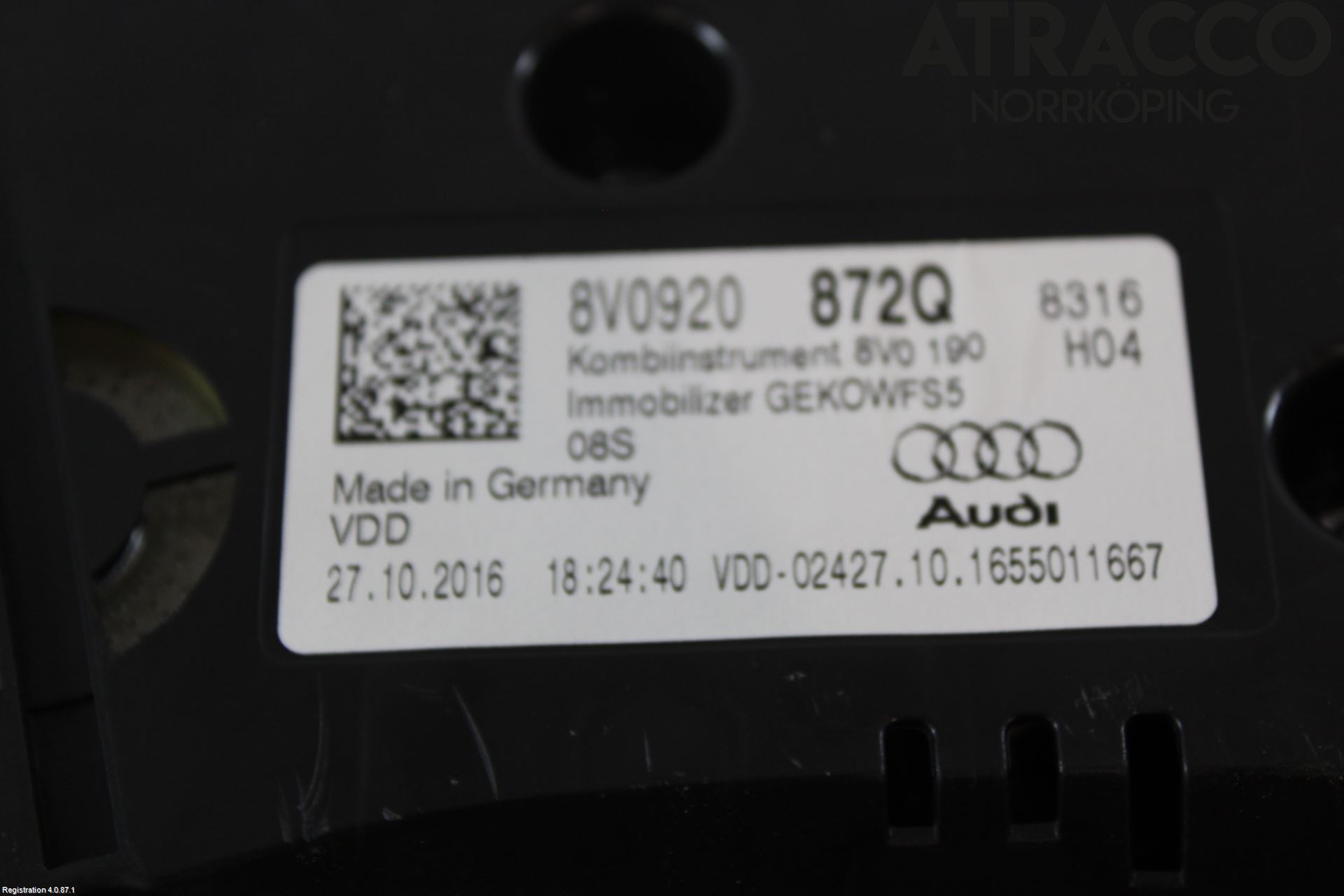Audi A3/S3 8V 13-20 Instr Kombinert