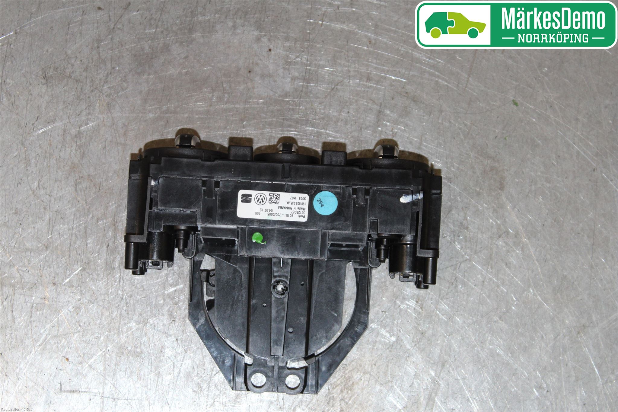 Volkswagen VW UP! / E-UP! Varmeapparat Panel(Regulering)
