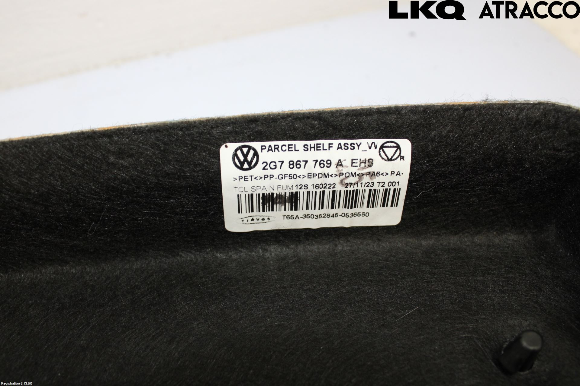 Volkswagen VW TAIGO 22- Innr Hattehylle