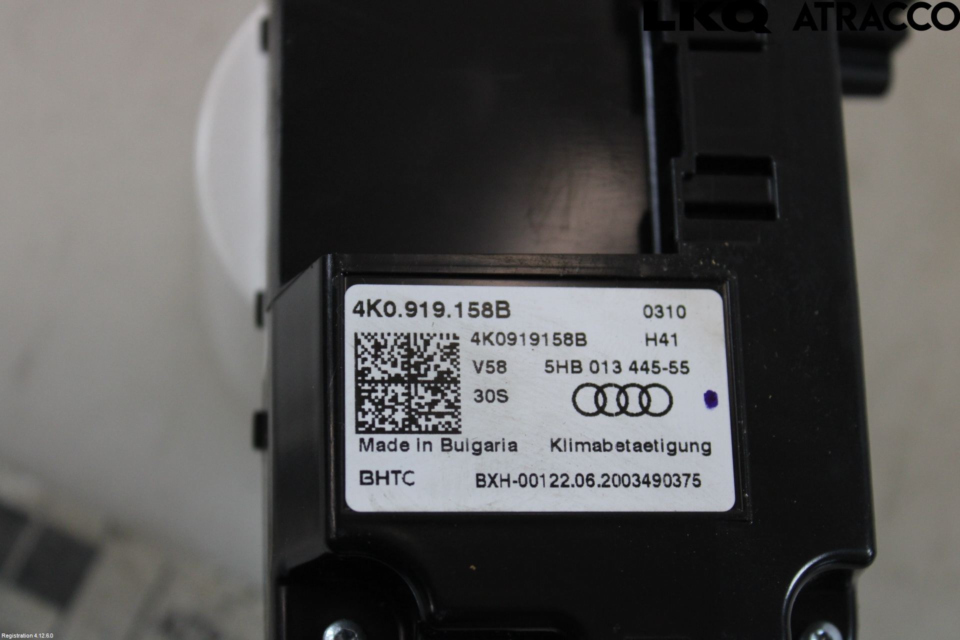 Audi E-TRON, S GE 19- Varmeapparat Panel(Regulering)