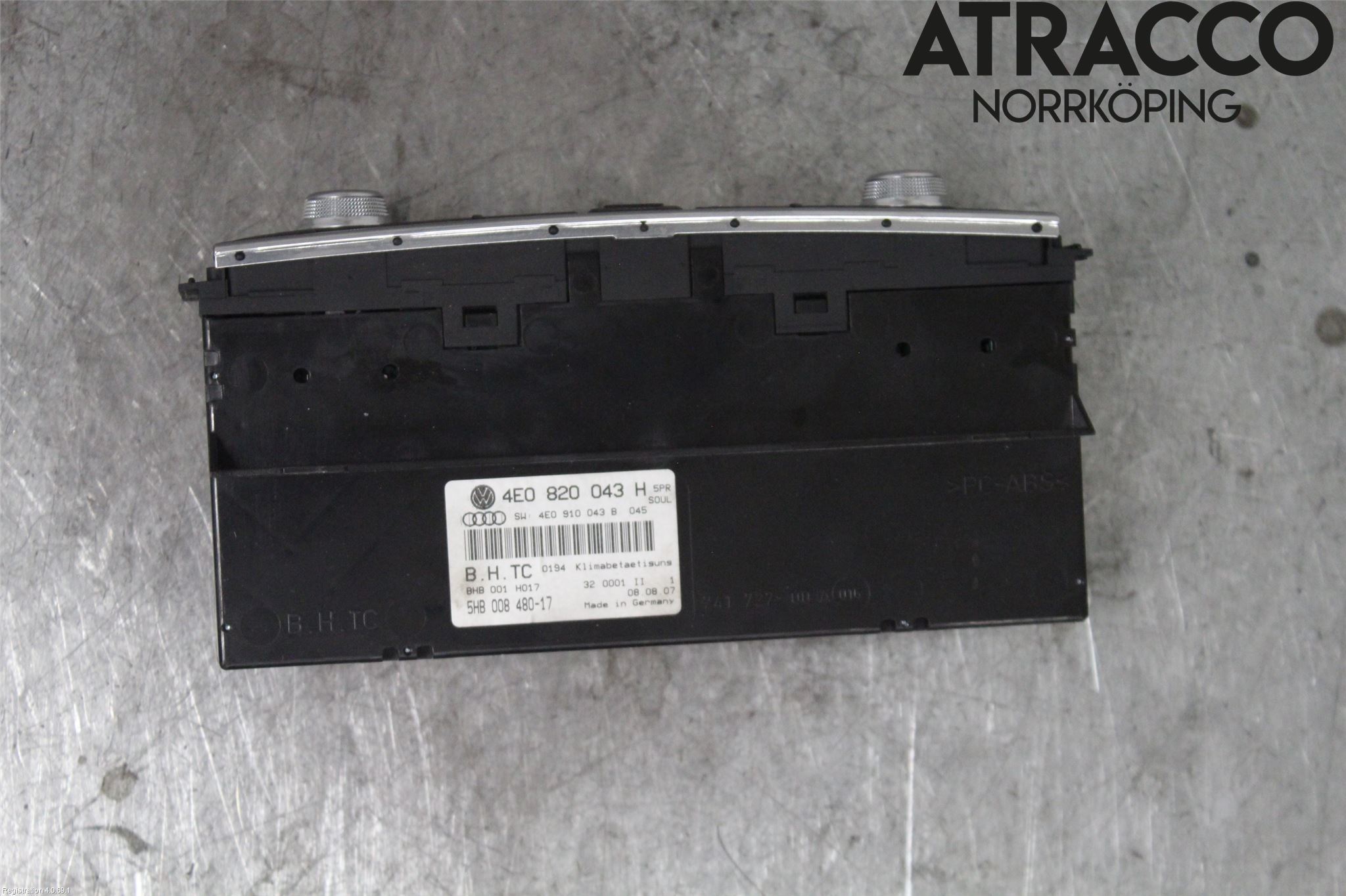 Audi A8/S8 4E  02-09 Varmeapparat Panel(Regulering)