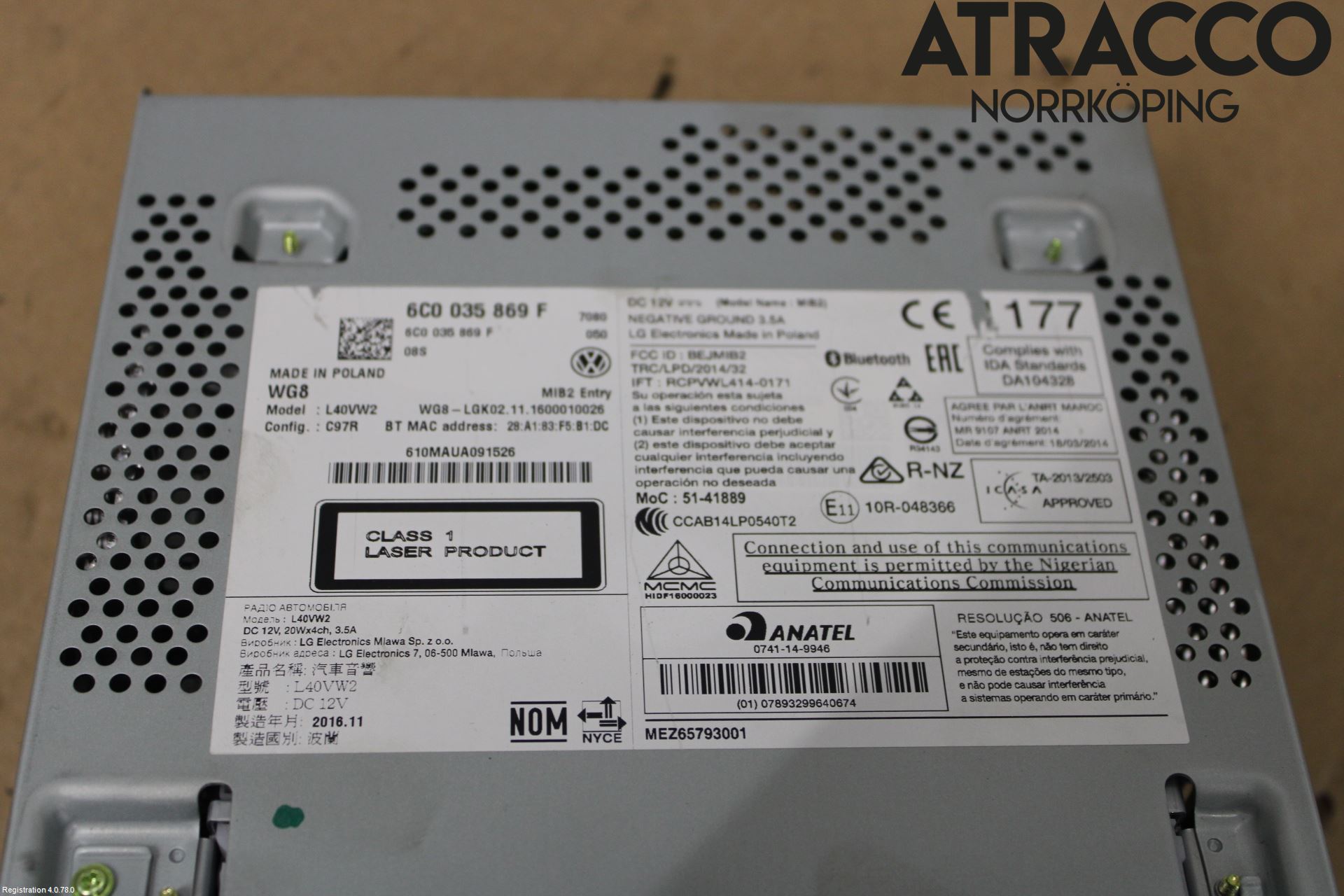 Volkswagen VW POLO 10-17 Stereo Radio Med Cd