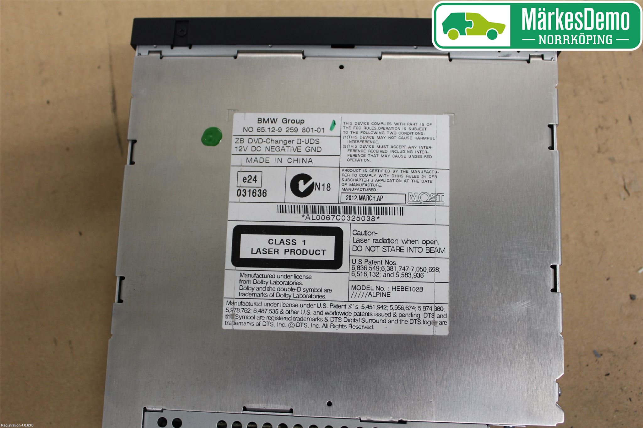 BMW 5 F10/F11/F18 09-17 Stereo Dvd Spiller