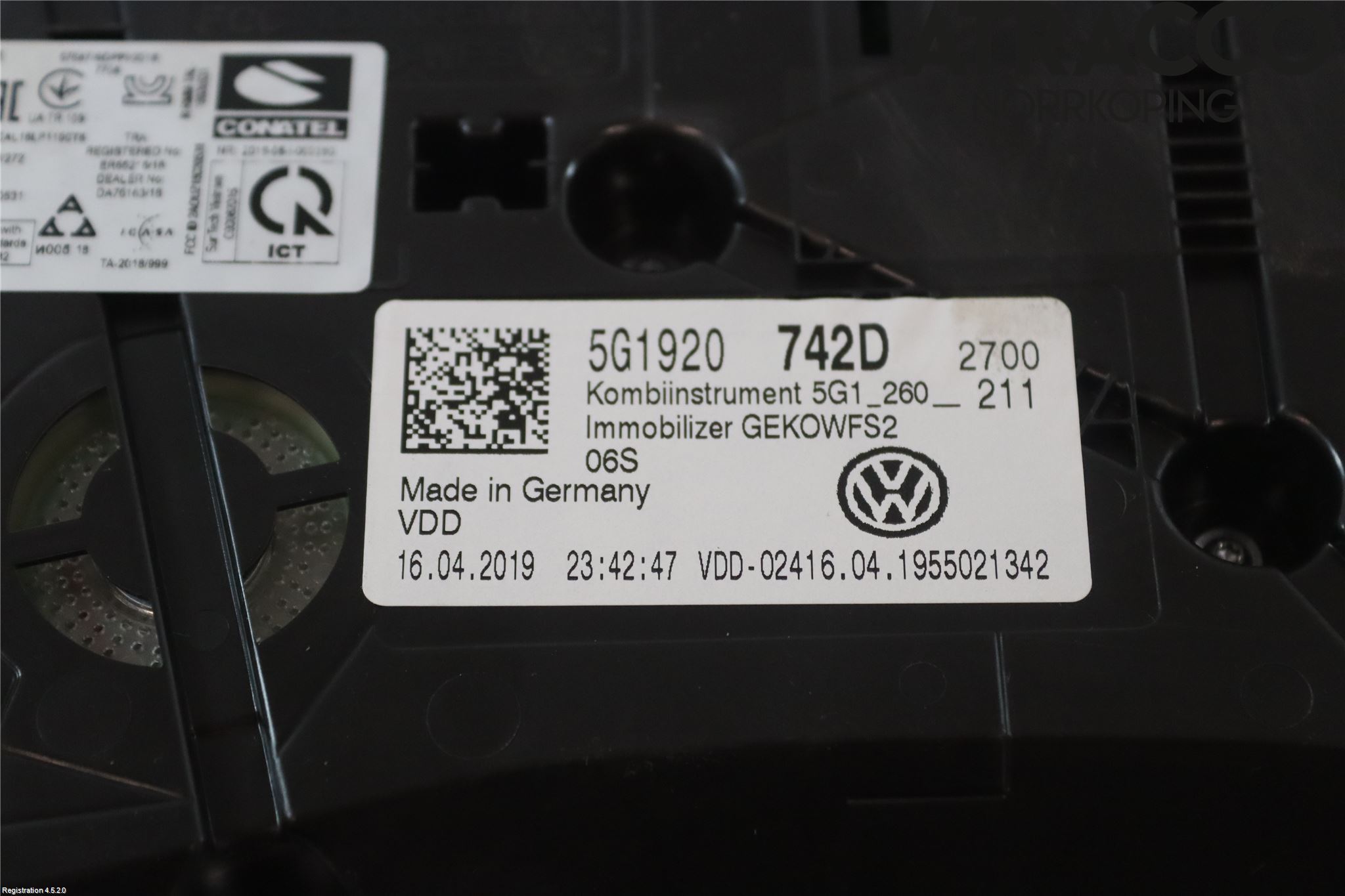 Volkswagen VW GOLF / E-GOLF VII 13-20 Instr Kombinert