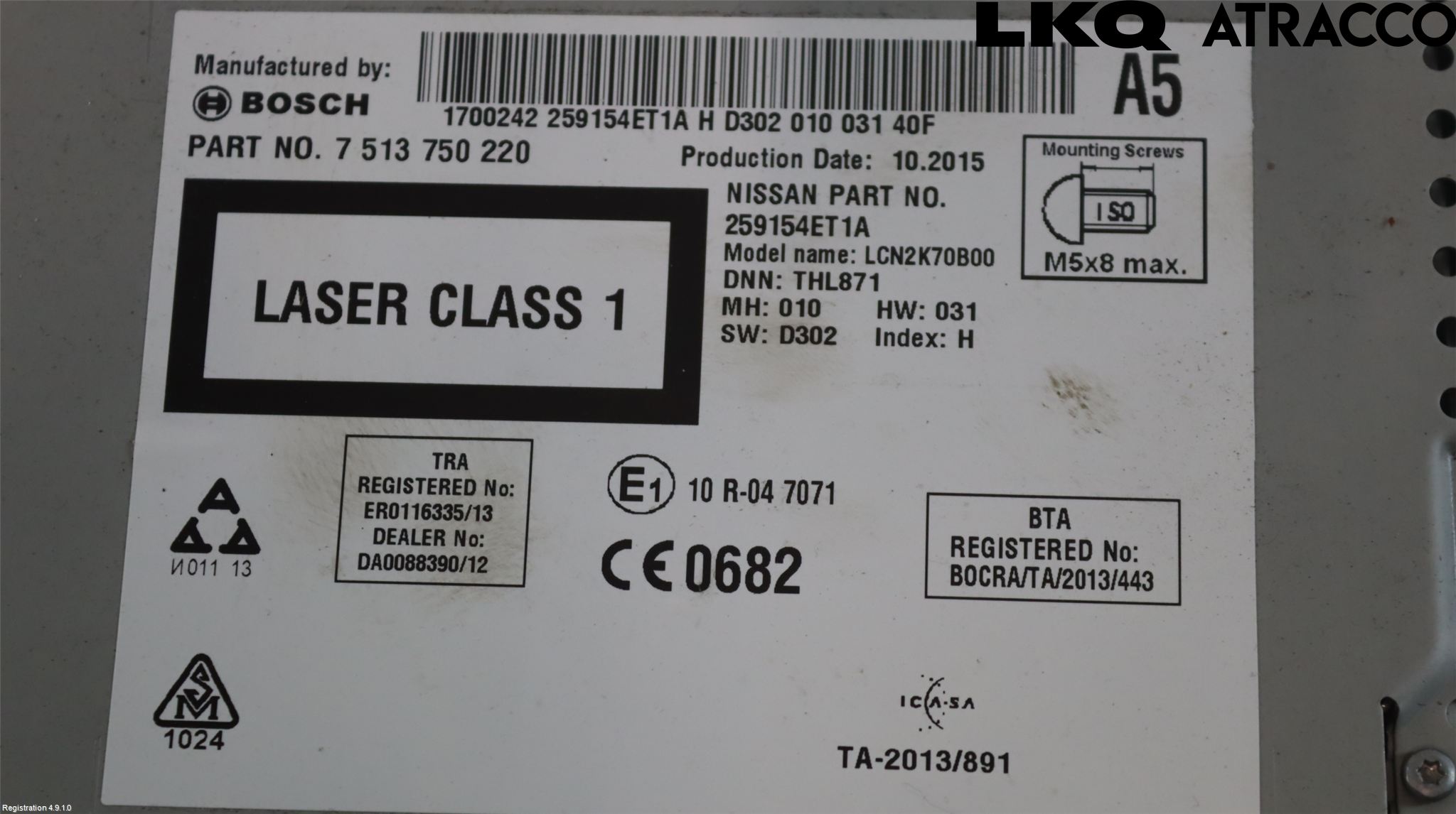 Nissan QASHQAI 14-17 Stereo Radio Med Cd