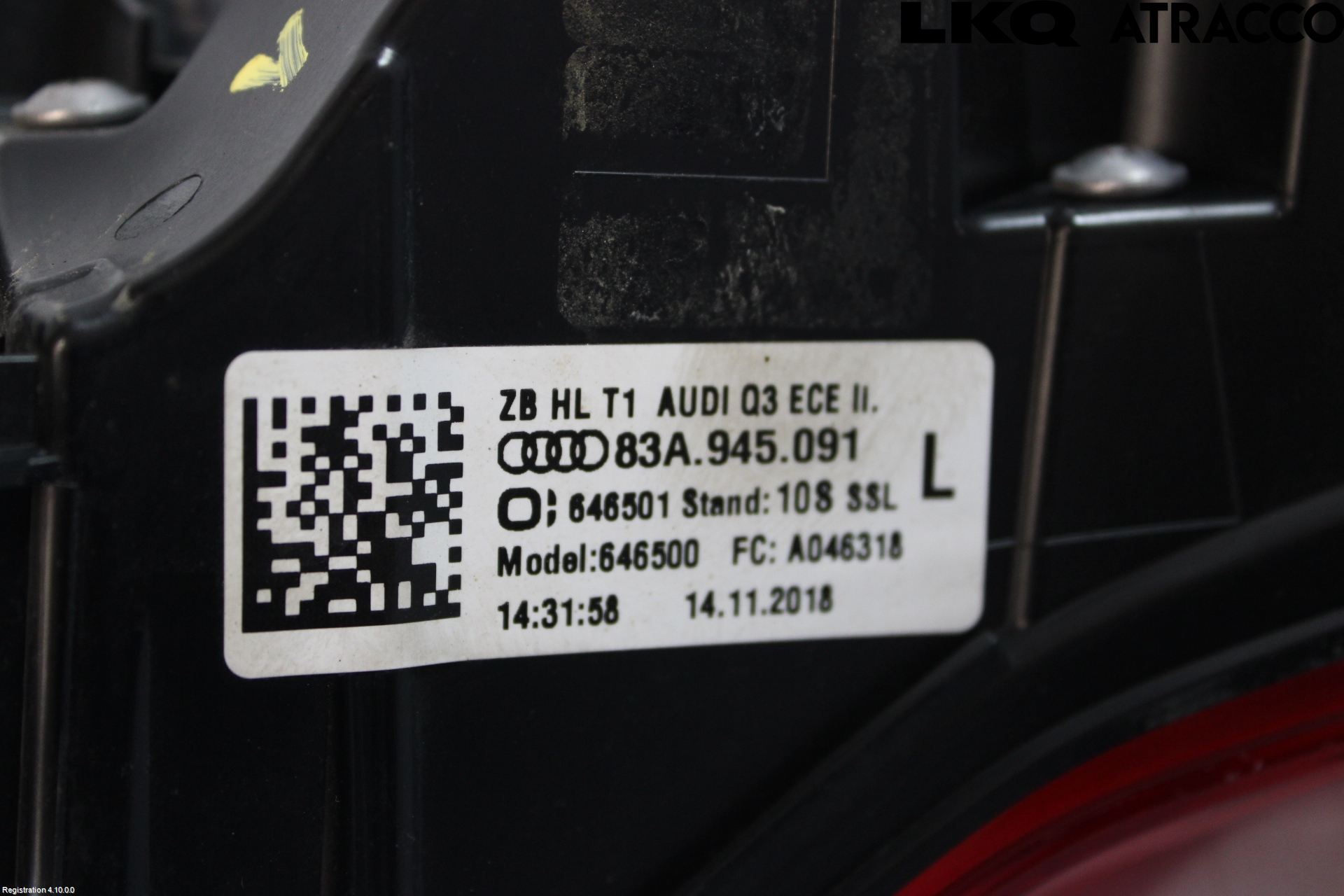 Audi Q3 F3 19- Baklykt Venstre