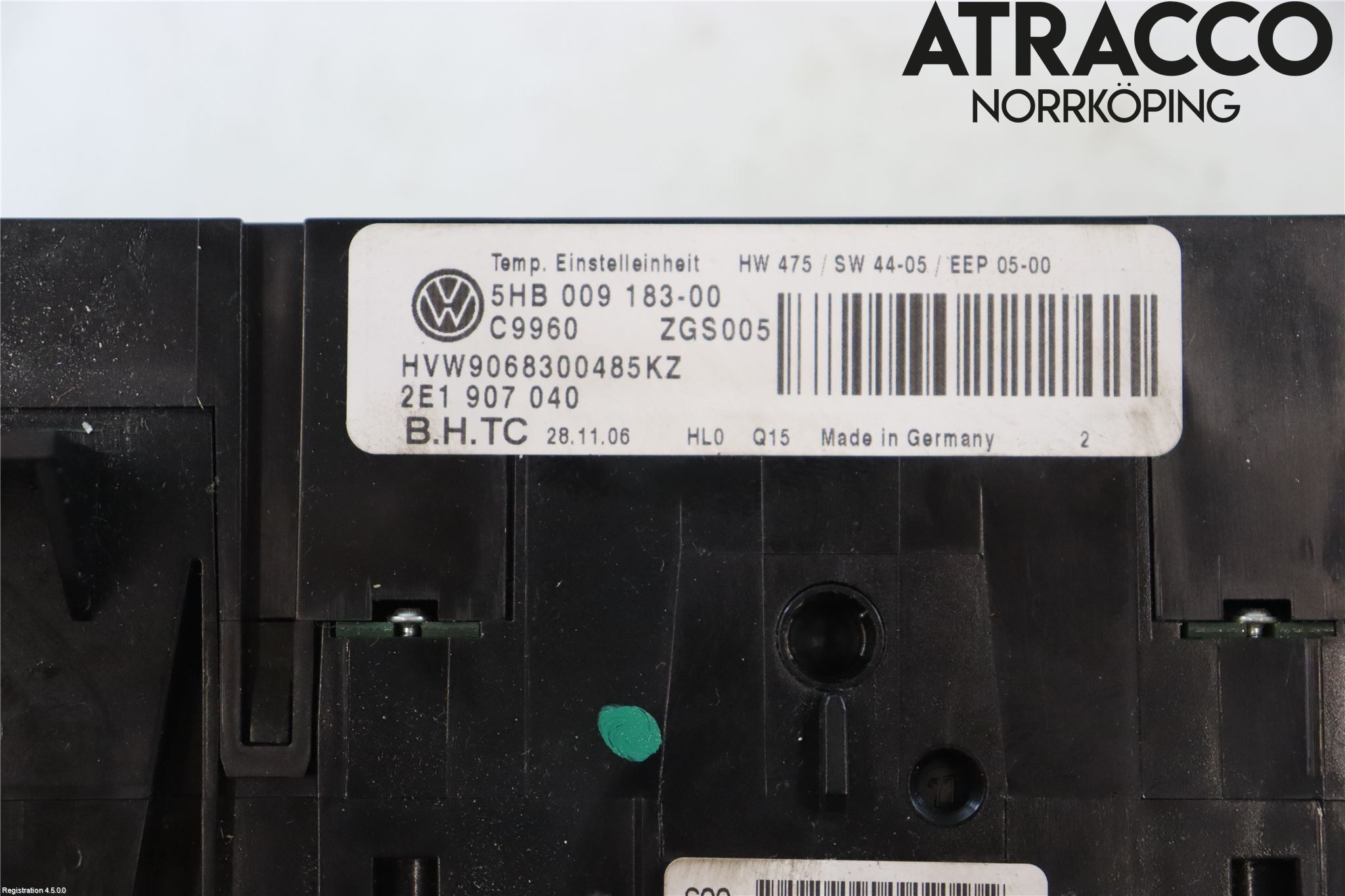 Volkswagen VW CRAFTER 06-16 Varmeapparat Panel(Regulering)