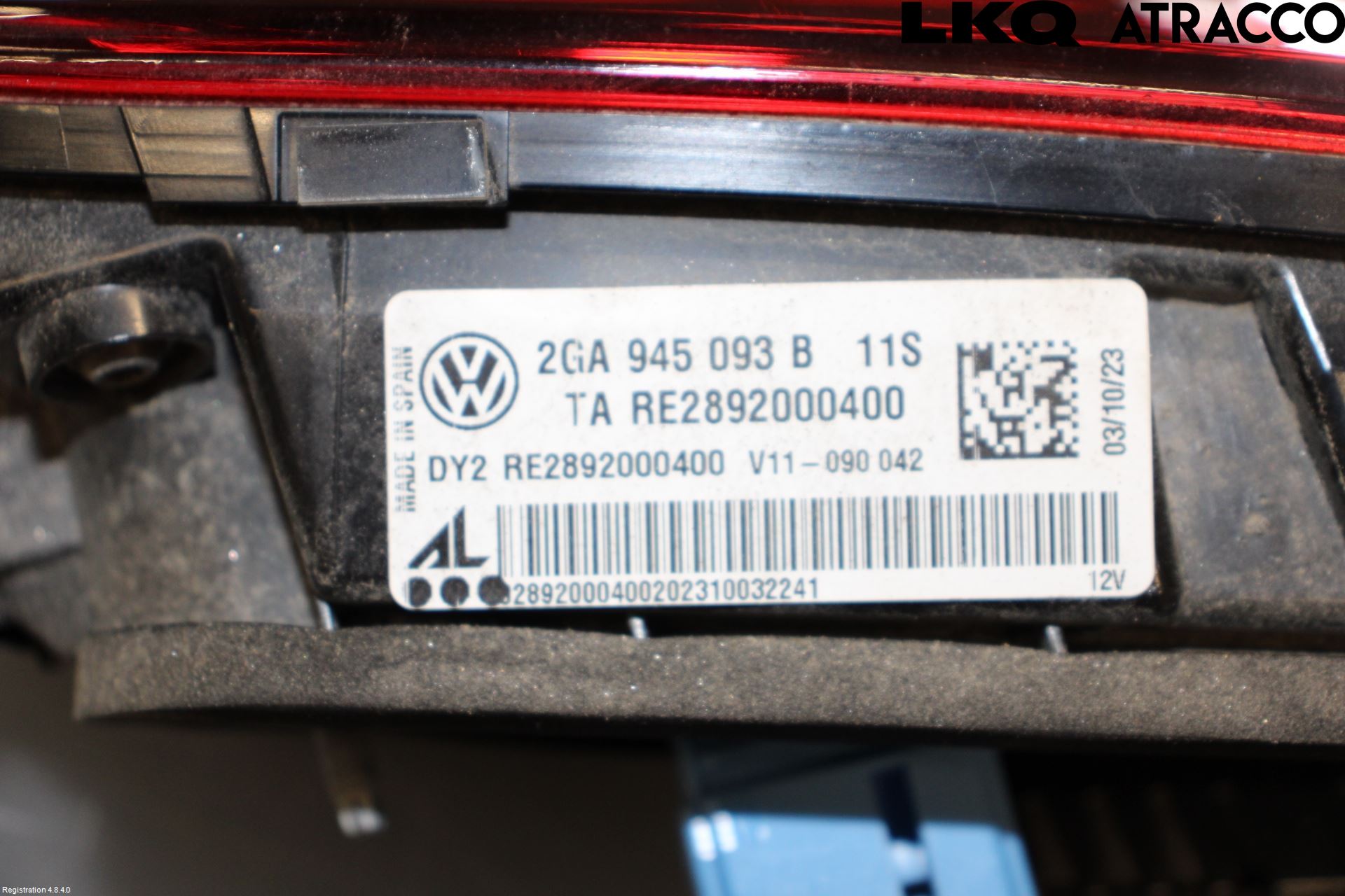 Volkswagen VW T-ROC 18- Baklykt Venstre  På Luke(Indre