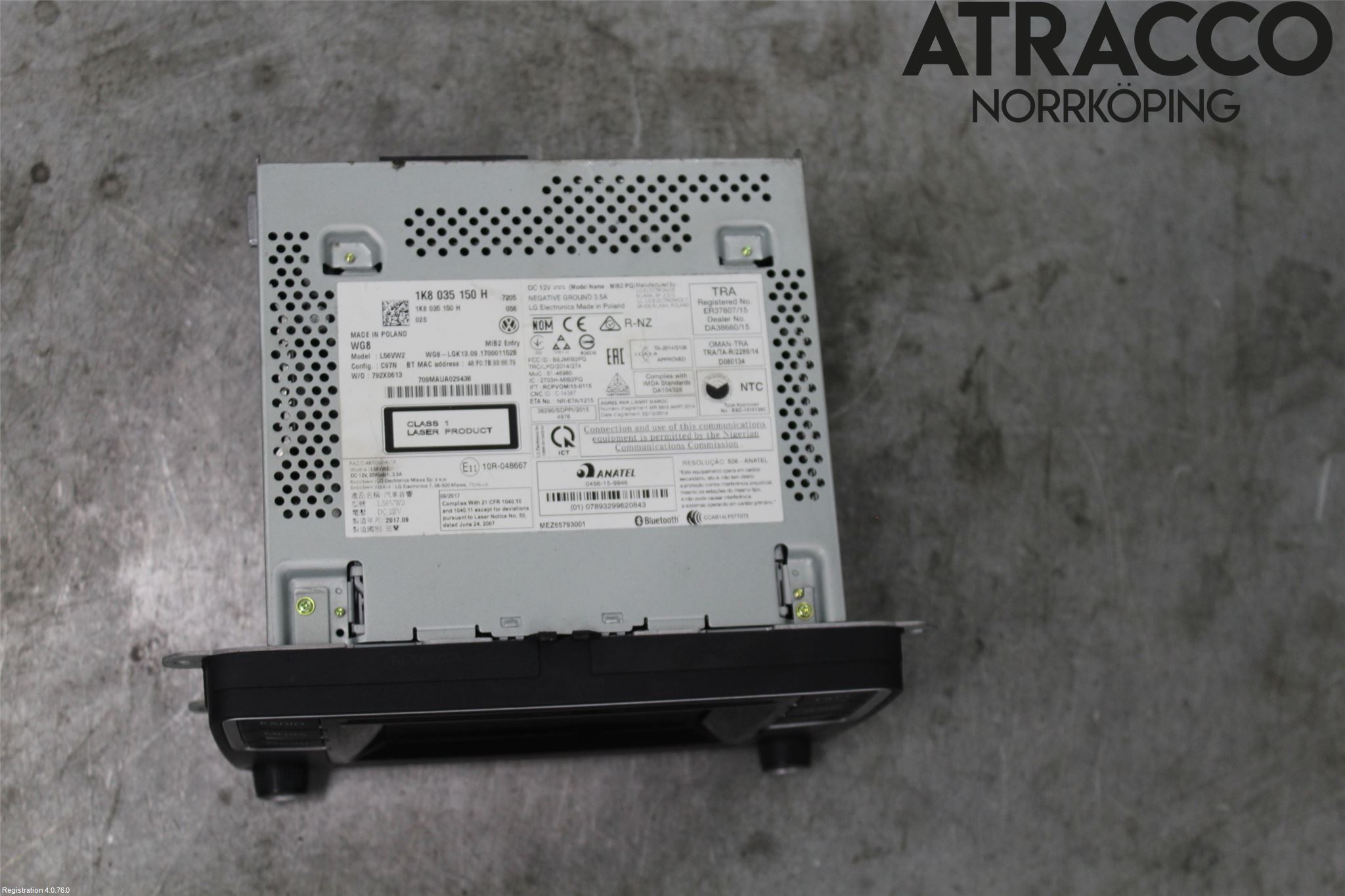 Volkswagen VW CADDY 16-20 Stereo Radio Med Cd