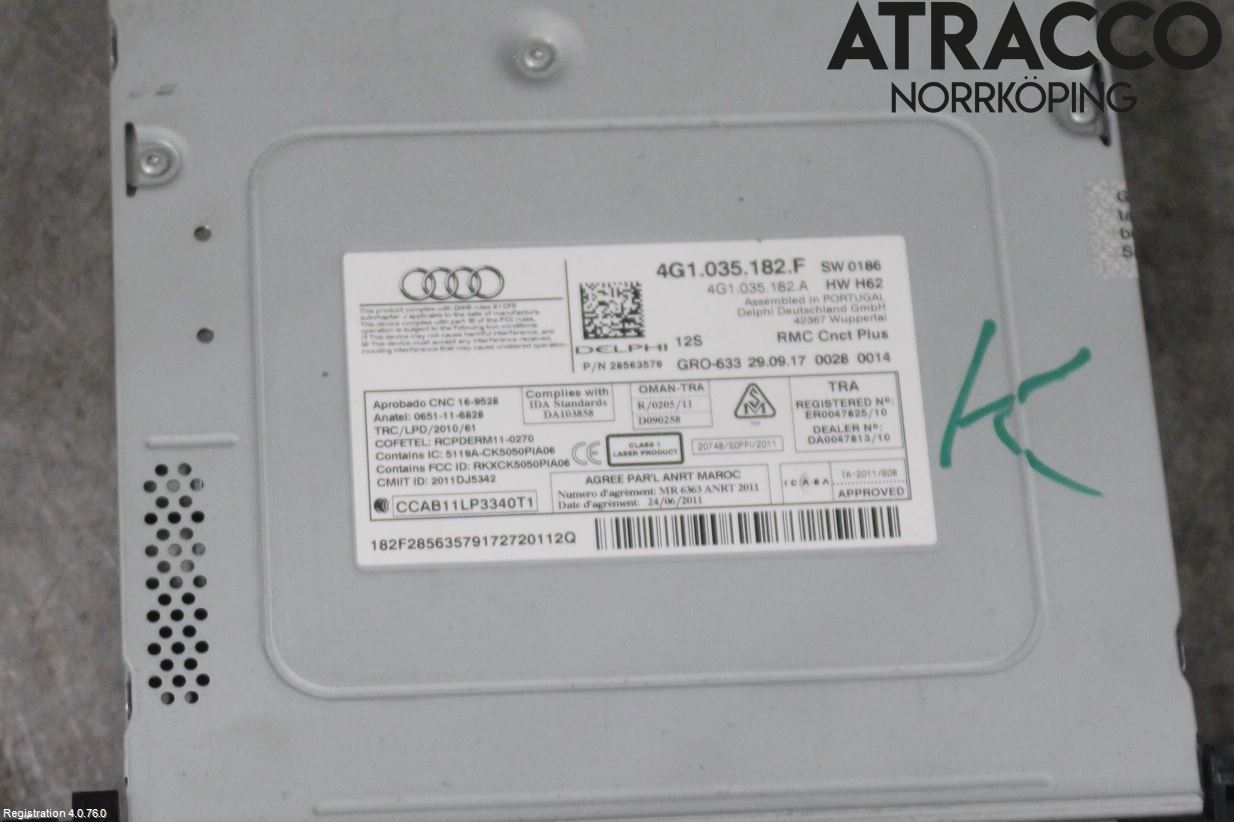 Audi A6/S6 4G 11-18 Stereo Radio Med Cd