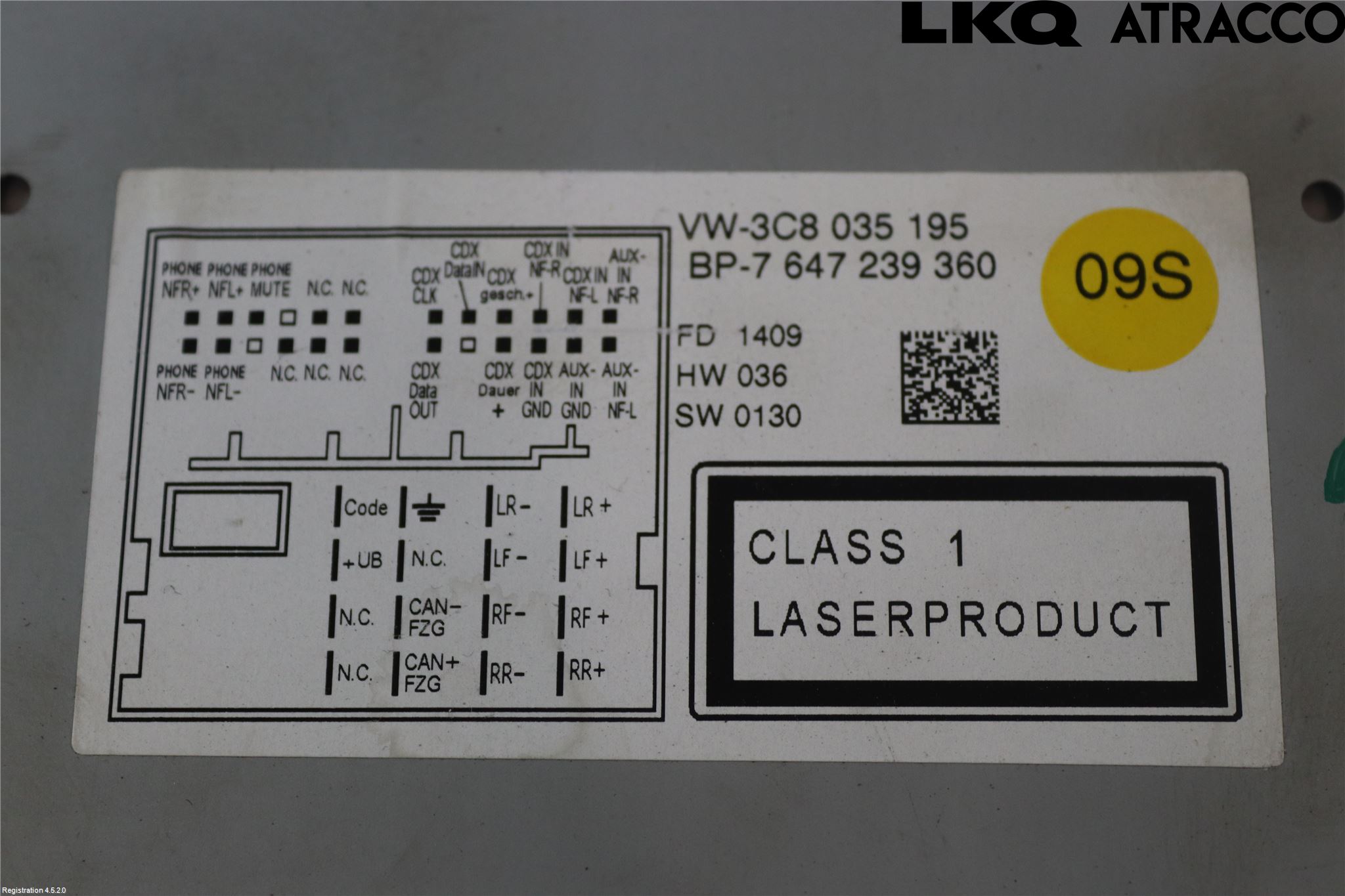 Volkswagen VW GOLF VI 09-13 Stereo Radio Med Cd