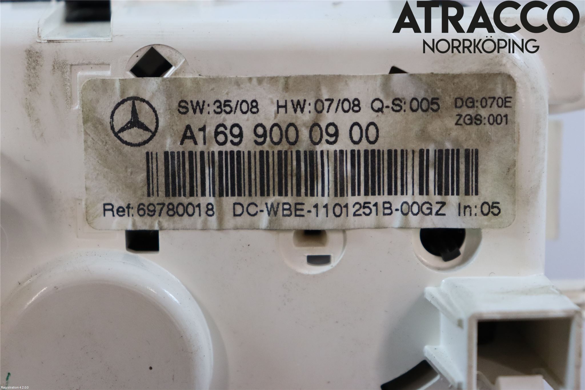 Mercedes-Benz MB B-KLASS (W245) 05-12 Varmeapparat Panel(Regulering)