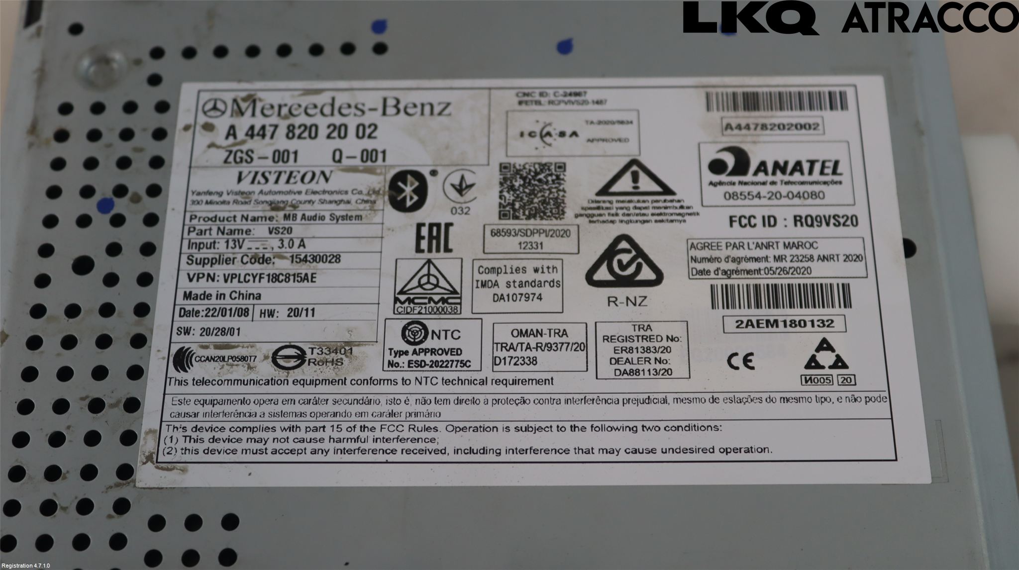 Mercedes-Benz MB VITO/V-KLASS (W640,W447,W448) 14- Stereo Radio Med Cd