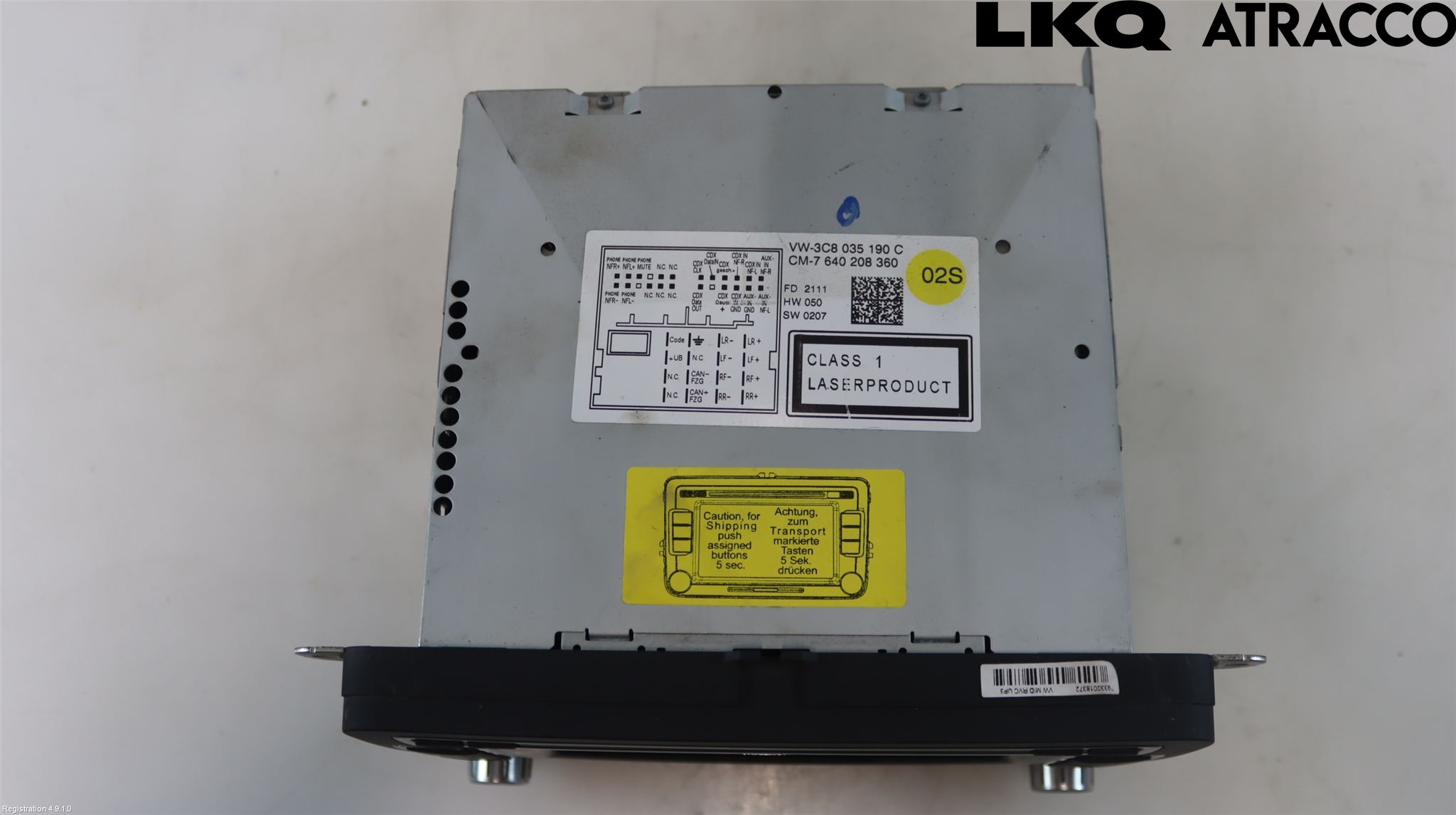 Volkswagen VW SCIROCCO 09-17 Stereo Radio Med Cd