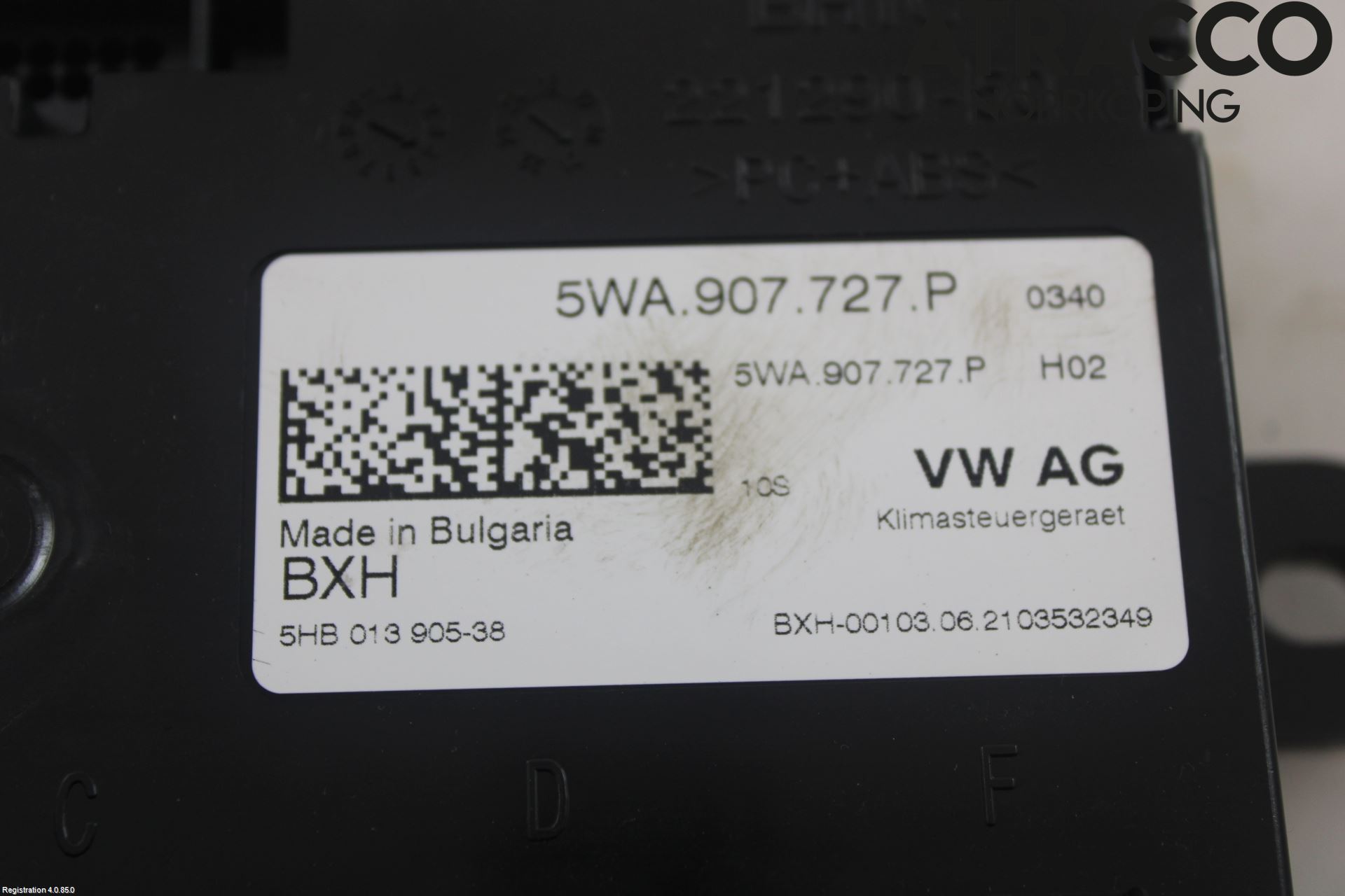Volkswagen VW GOLF / E-GOLF VIII 20- Varme Ac Betjening-Display