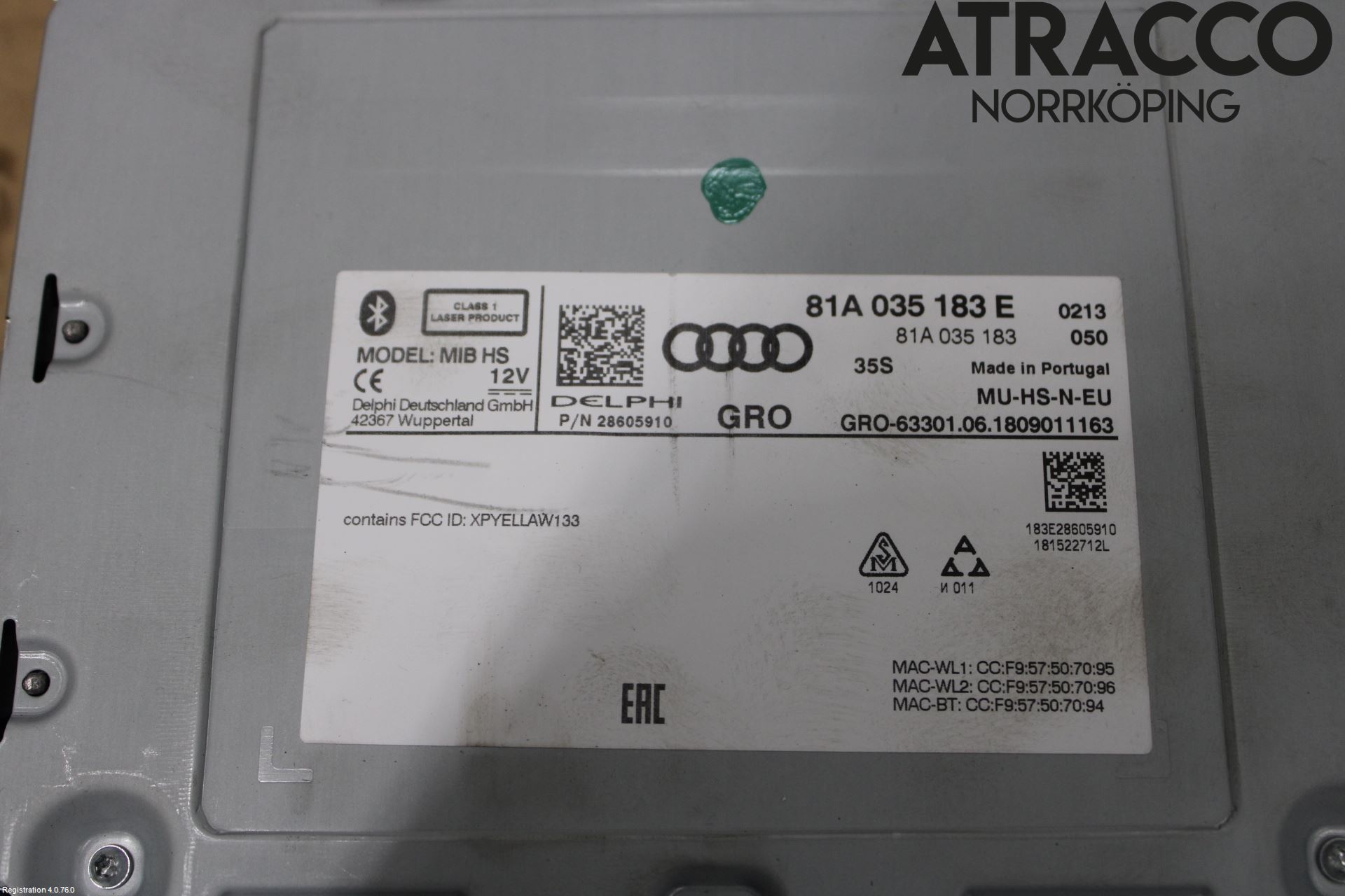 Audi Q2/SQ2 17- Stereo Radio Med Cd