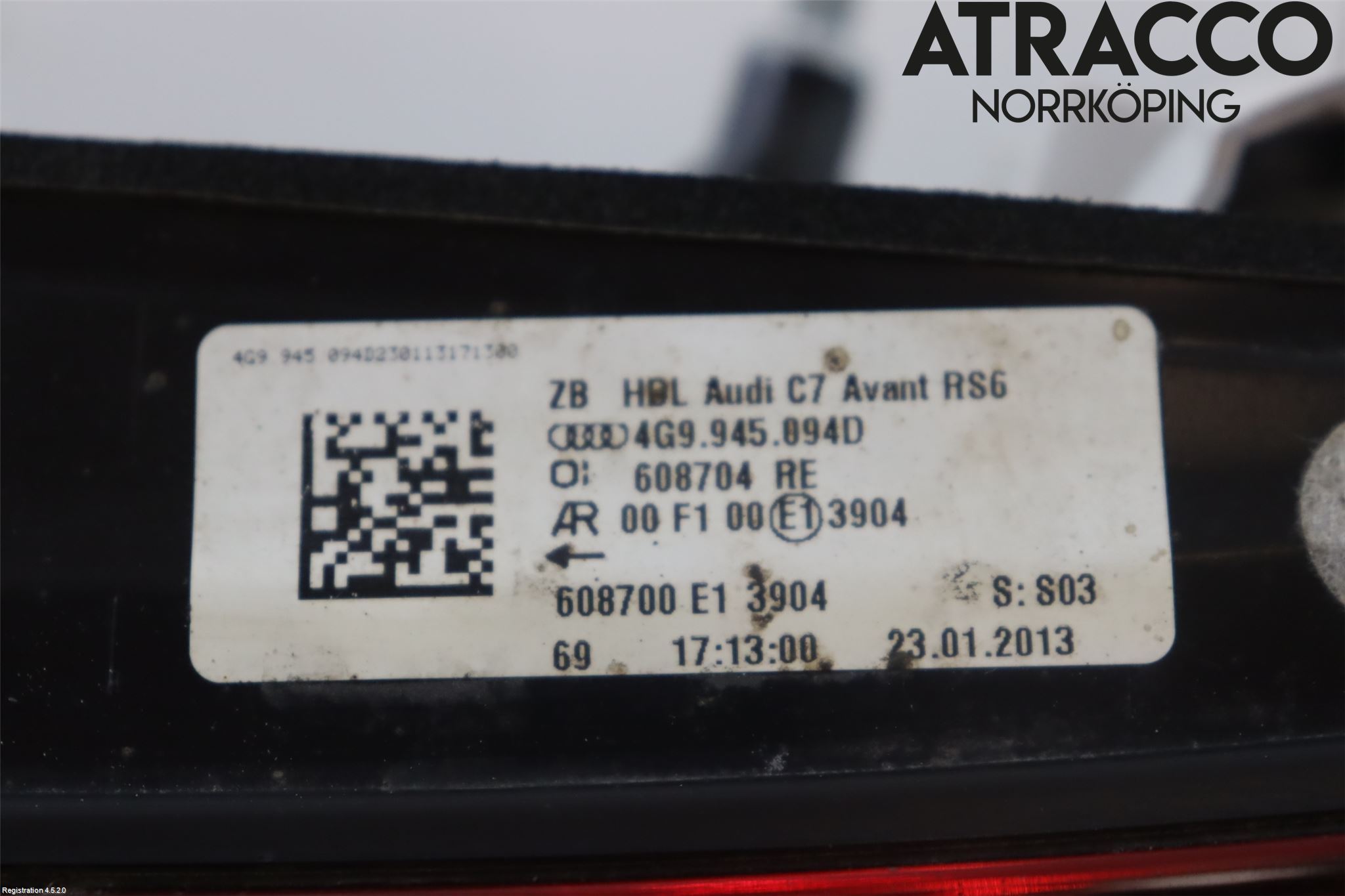 Audi A6/S6 4G 11-18 Baklykt Høyre  På Luke(Indre)