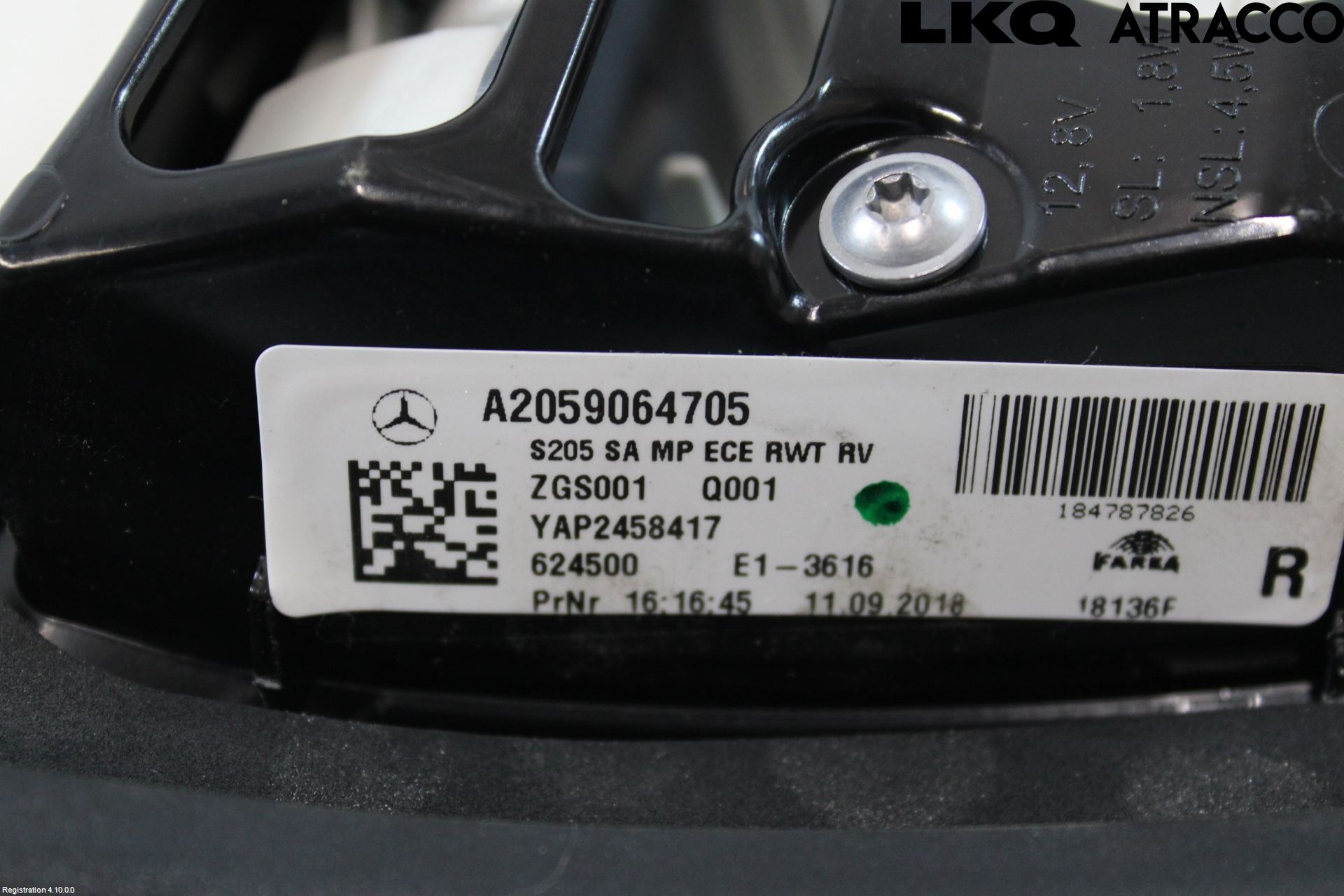Mercedes-Benz MB C-KLASS (W205) 14-21 Baklykt Høyre  På Luke(Indre)