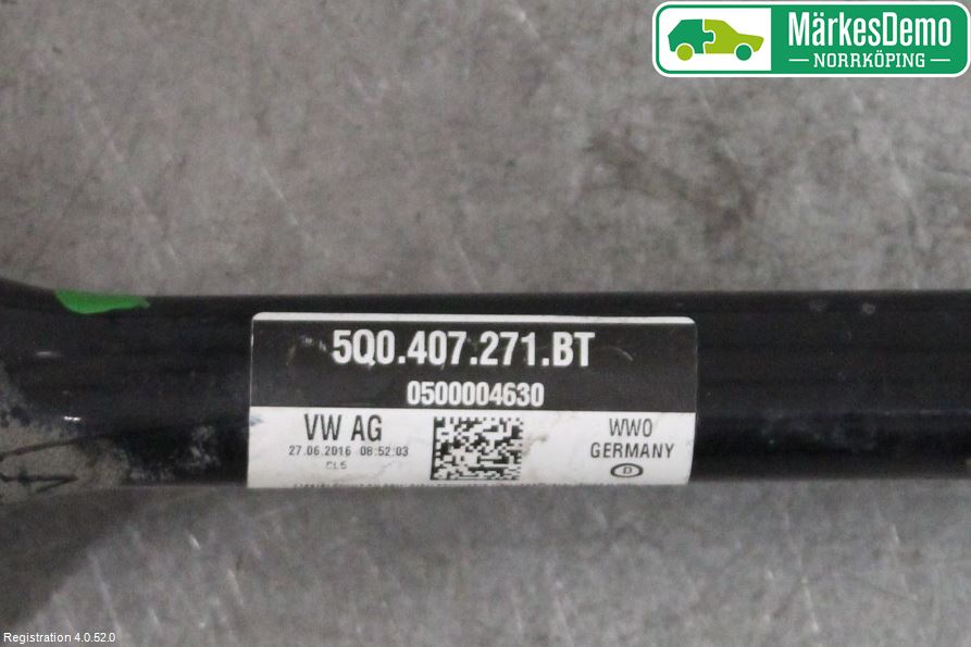 Audi A3/S3 8V 13-20 Drivaksel Foran Kompl Venstre