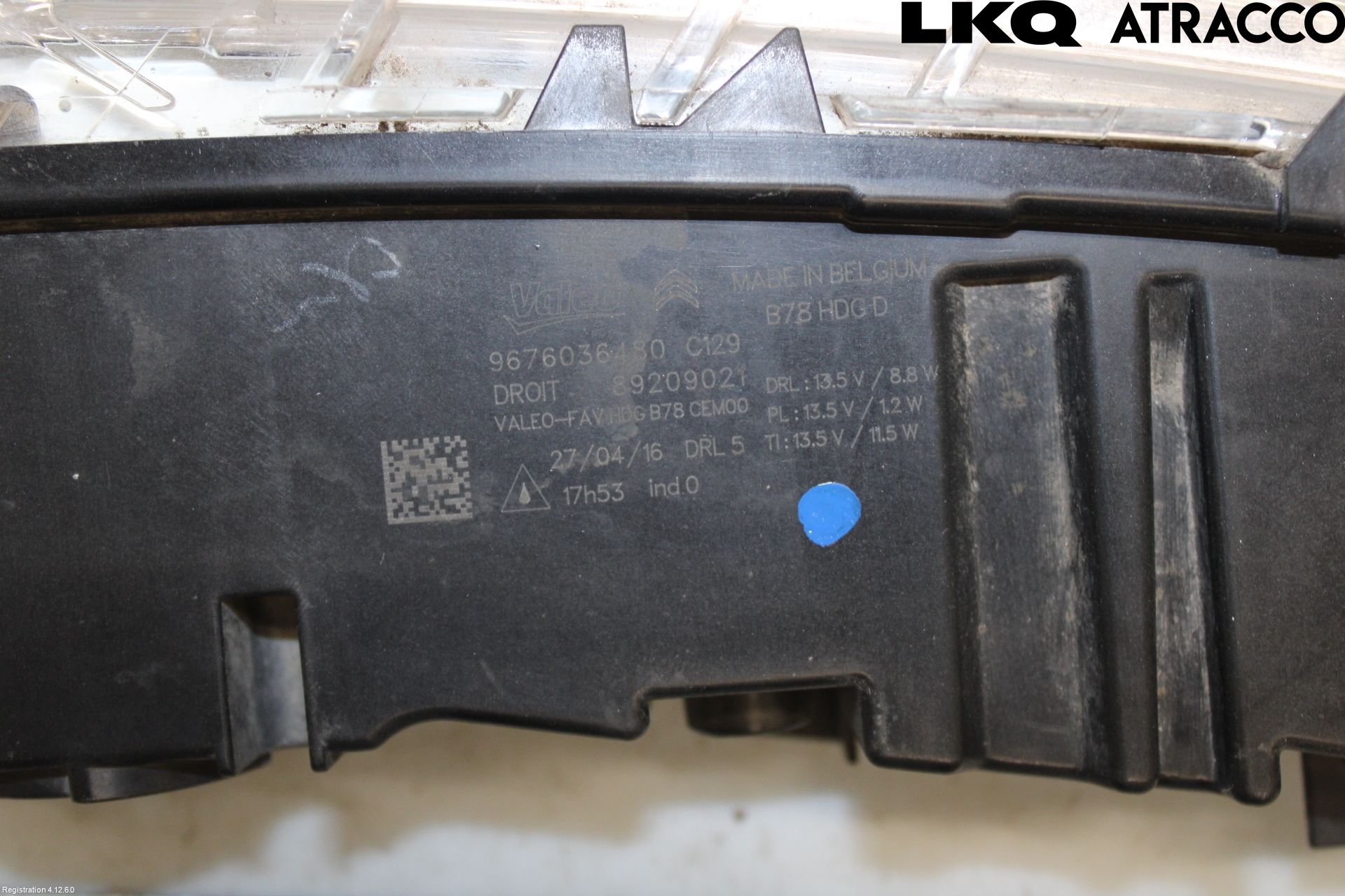 Citroen C4 GRAND PICASSO 14-18 Parklykt Foran Høyre