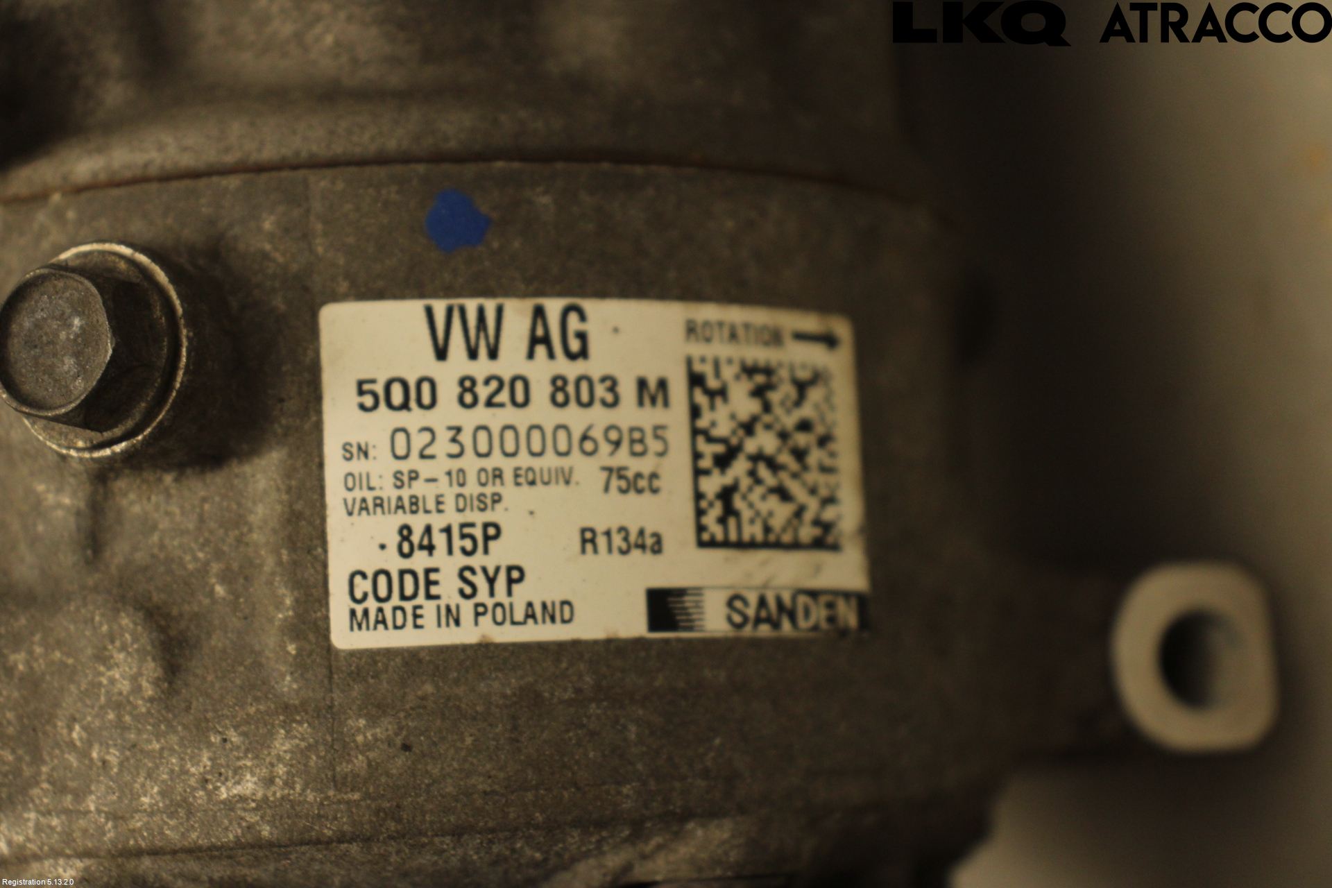 Volkswagen VW CADDY 16-20 Varme Ac Kompressor