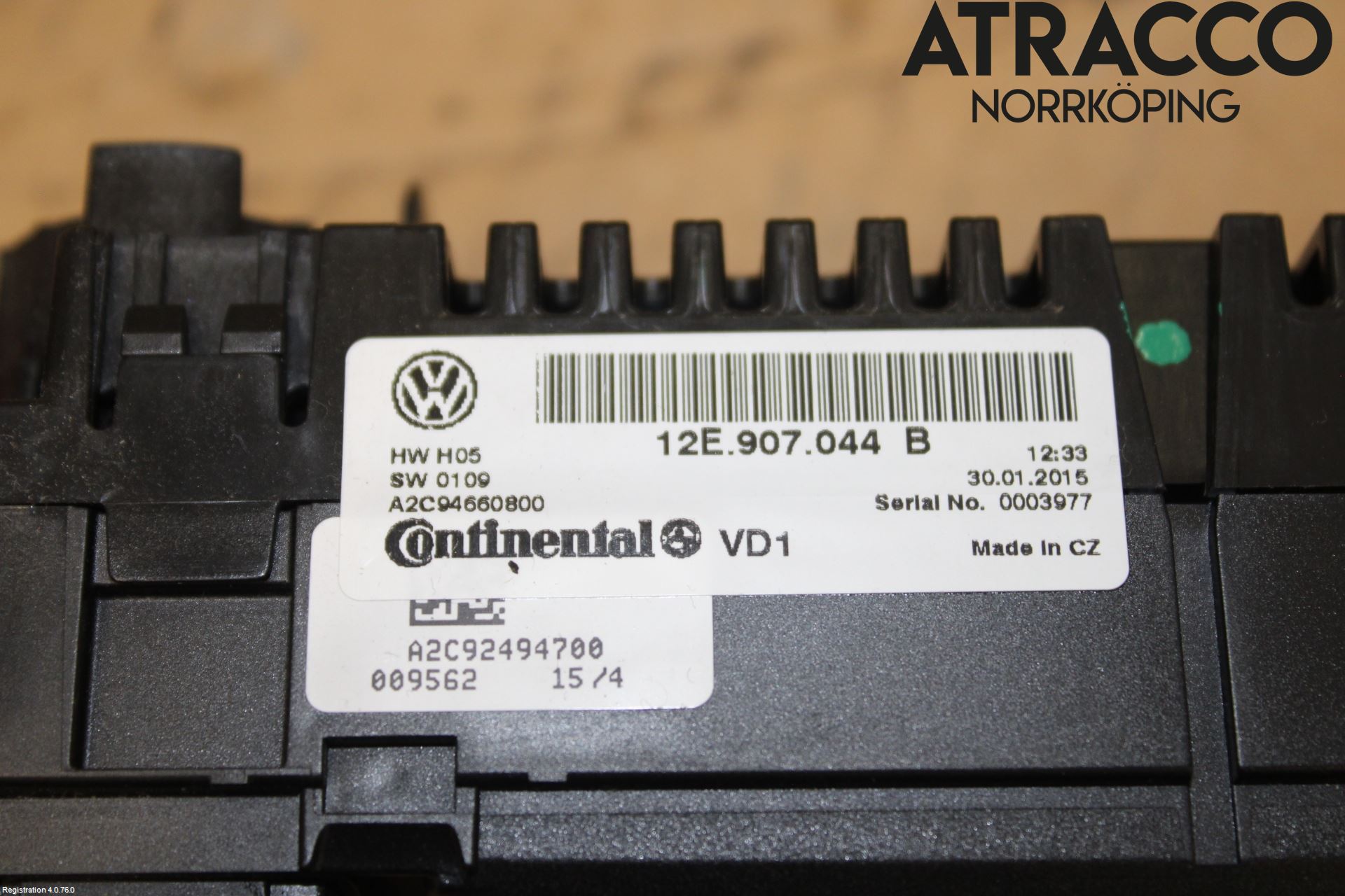 Volkswagen VW UP! / E-UP! Varme Ac Betjening-Display