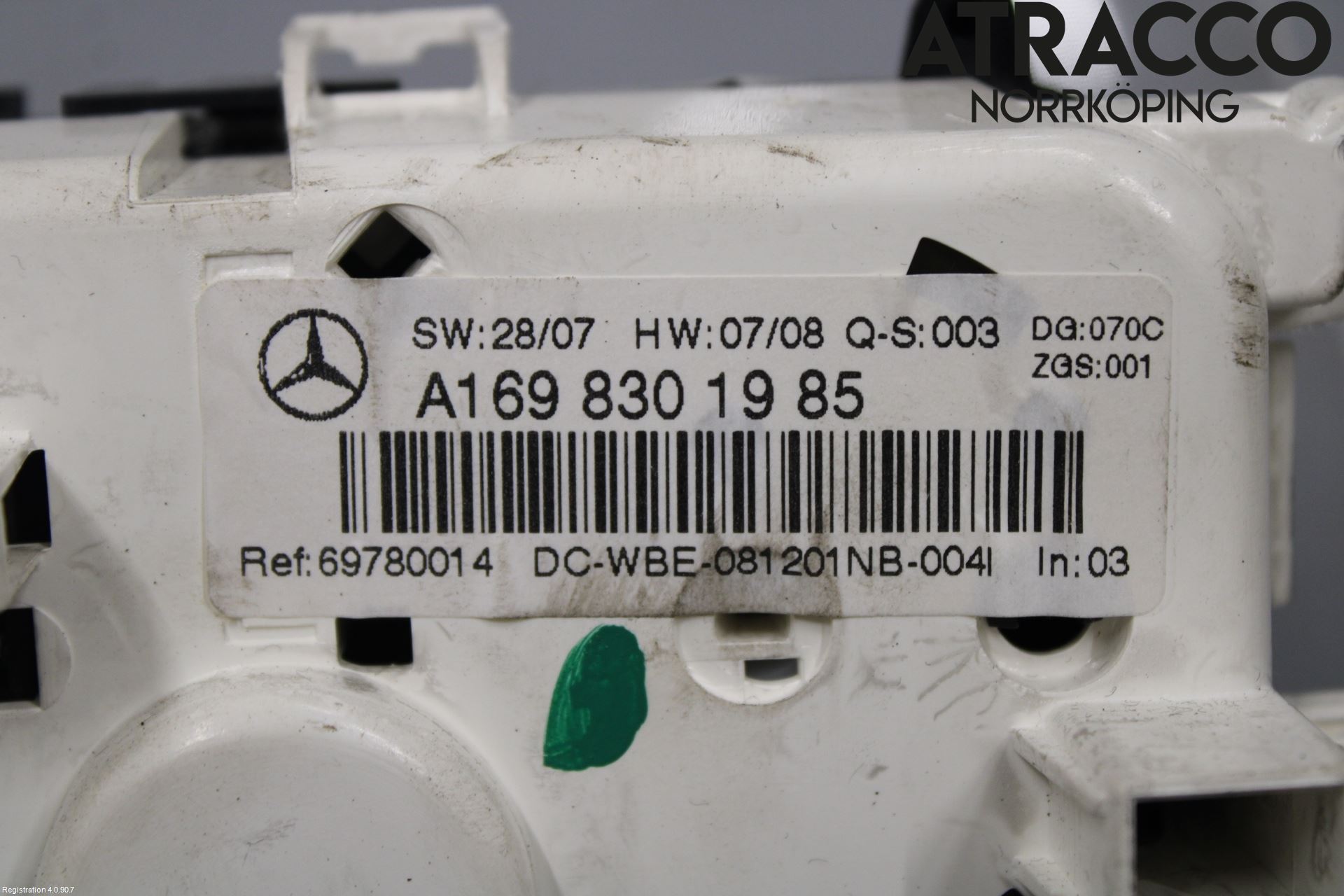 Mercedes-Benz MB B-KLASS (W245) 05-12 Varmeapparat Panel(Regulering)
