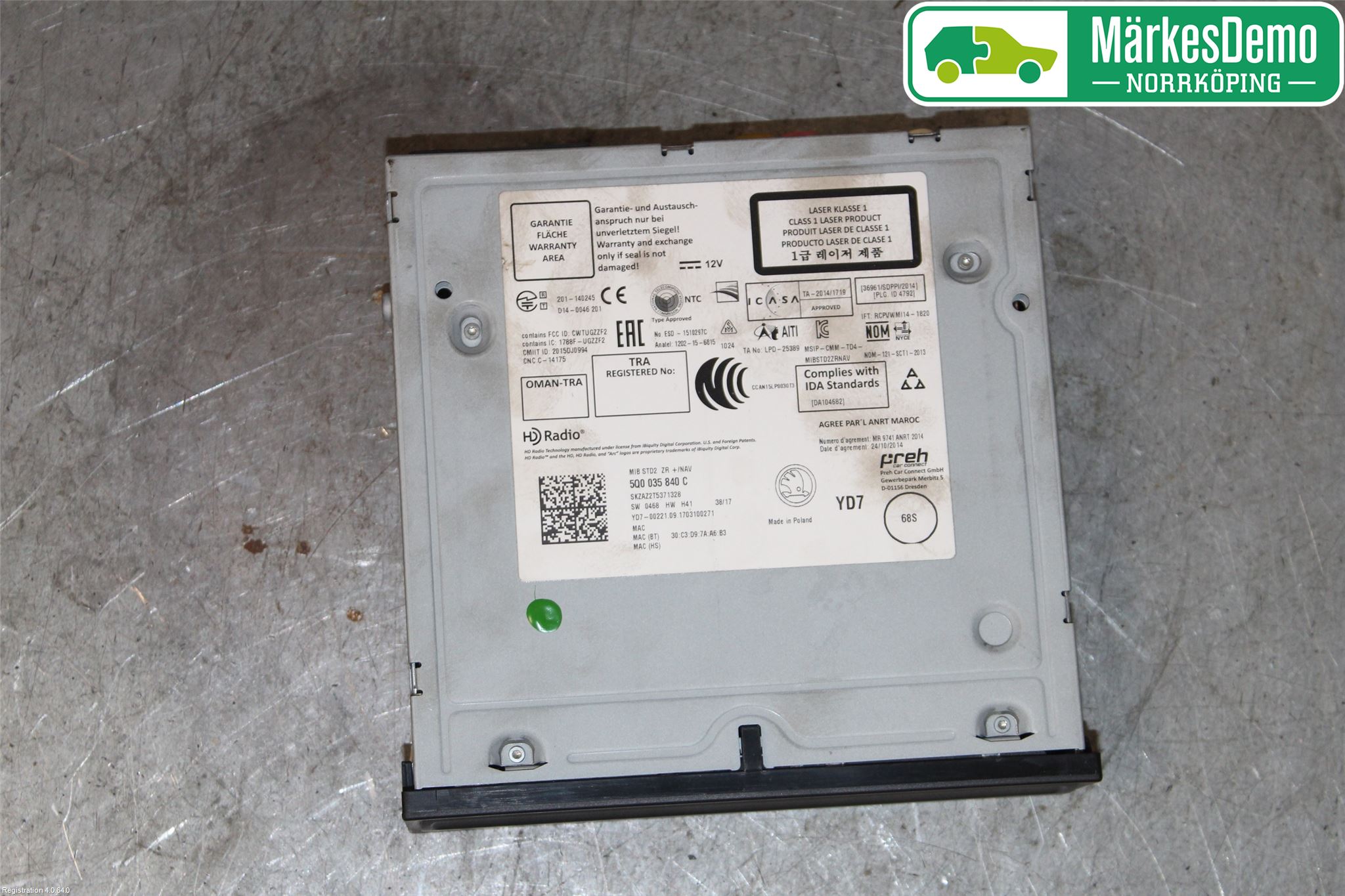 Skoda OCTAVIA (5E) 13-20 Stereo Radio Med Cd