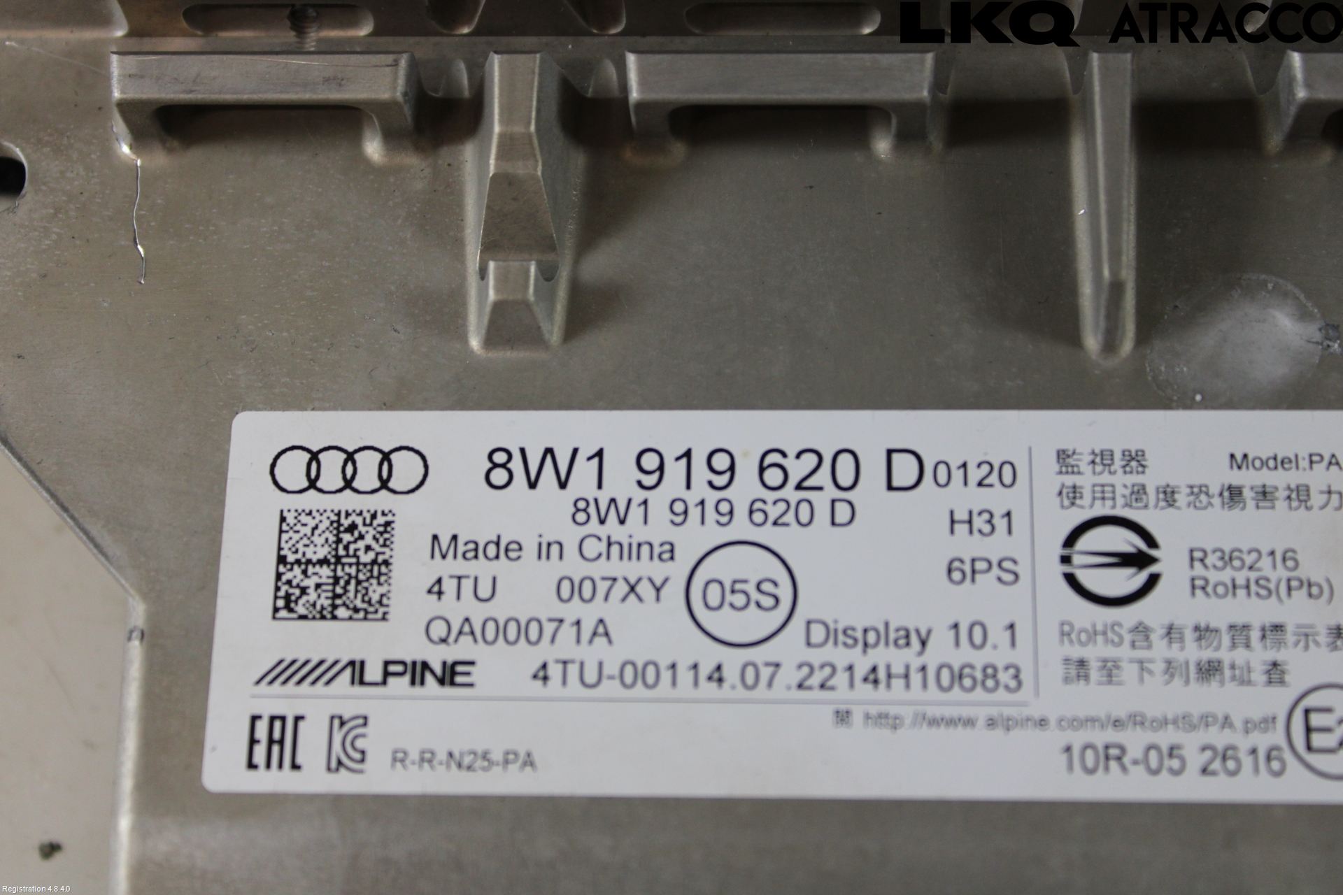 Audi A4/S4 B9 20- Instr Skjerm Dvd-Gps-Ac-Tlf