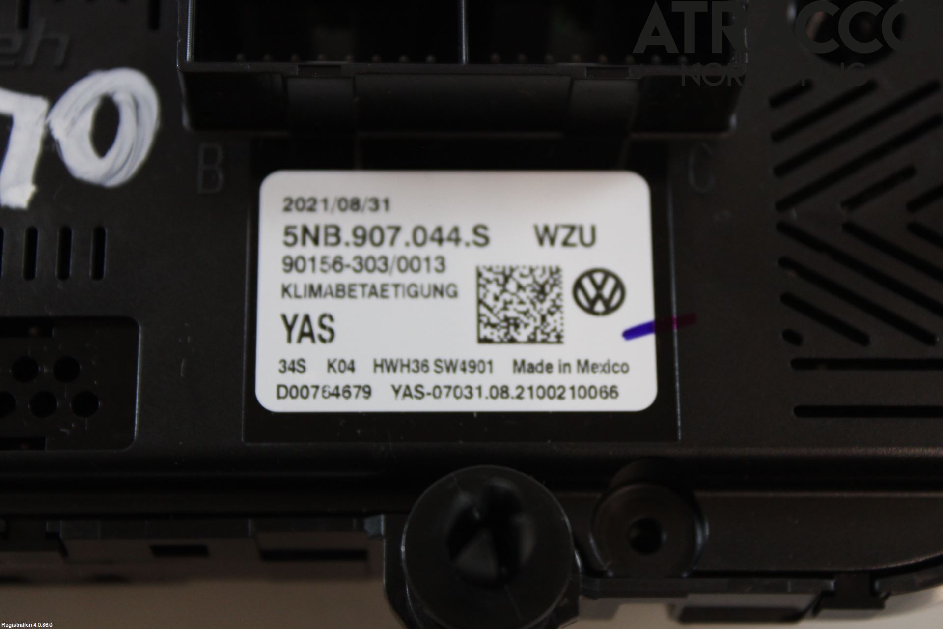 Volkswagen VW TIGUAN ALLSPACE 18- Varmeapparat Panel(Regulering)