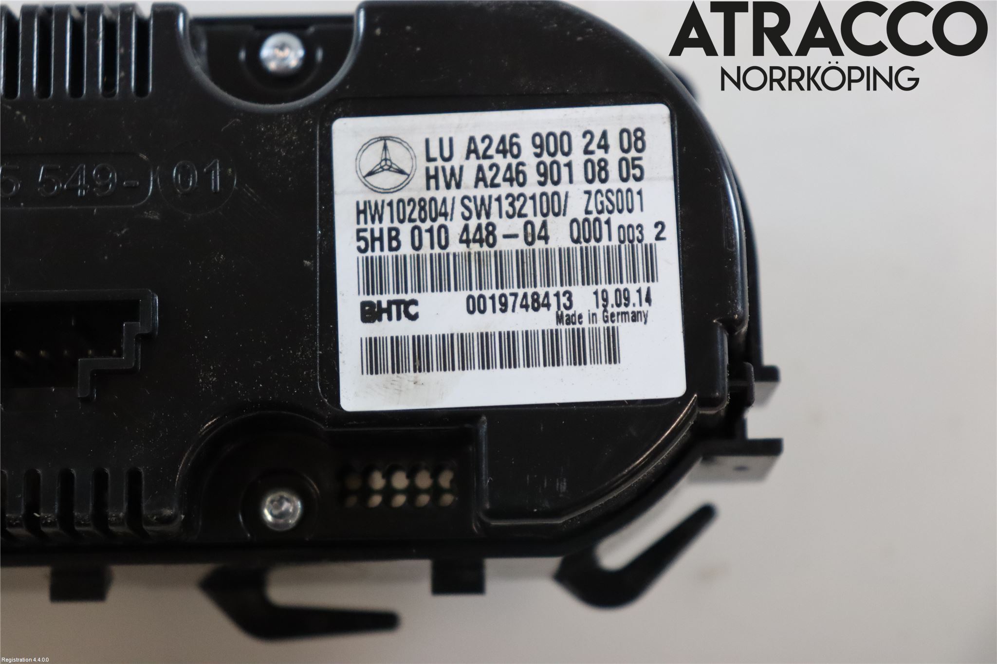 Mercedes-Benz MB B-KLASS (W246/W242) 12-19 Varmeapparat Panel(Regulering)