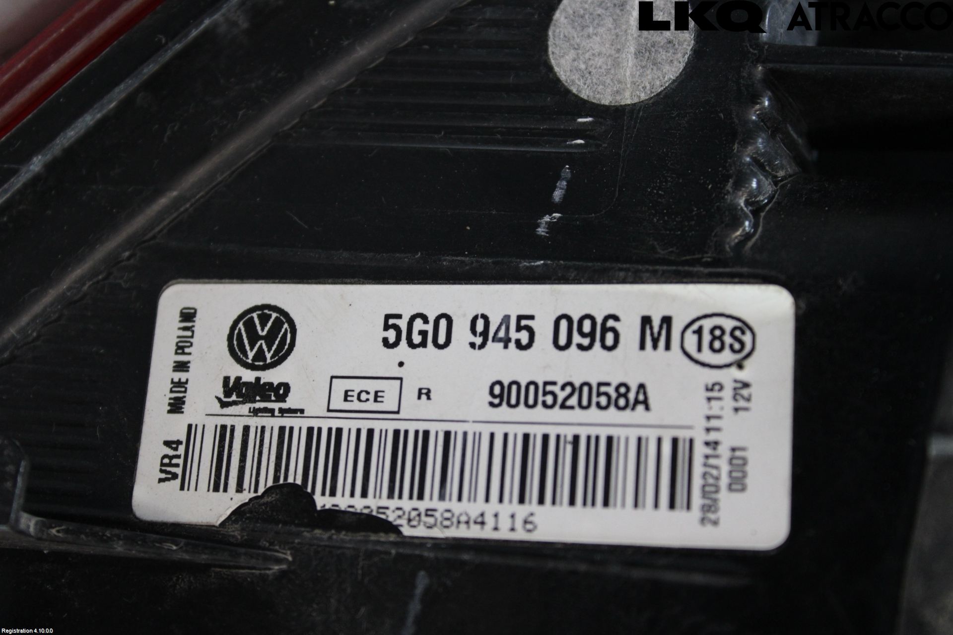Volkswagen VW GOLF / E-GOLF VII 13-20 Baklykt Høyre