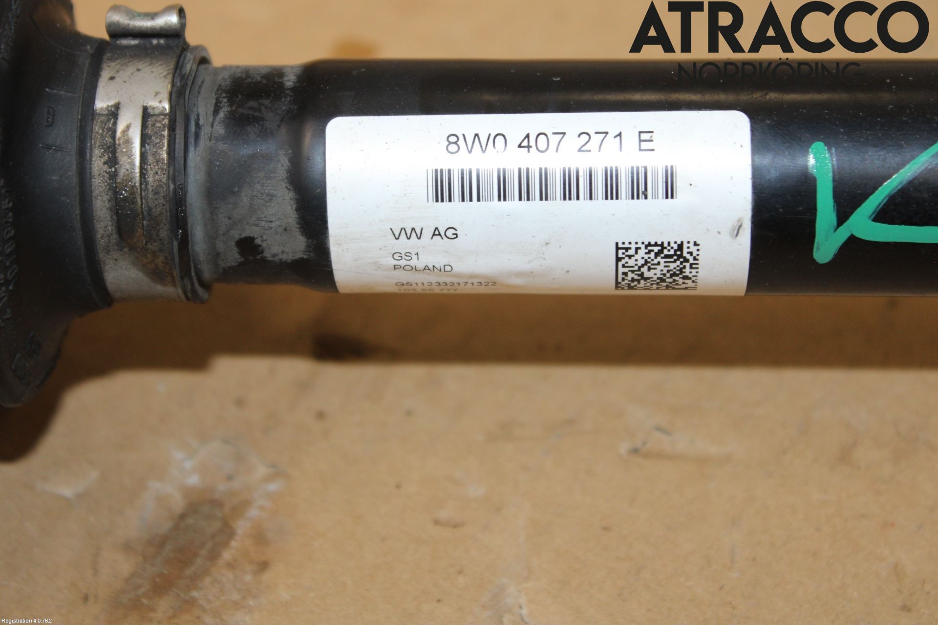 Audi A4/S4 B9 16-19 Drivaksel Foran Kompl Høyre
