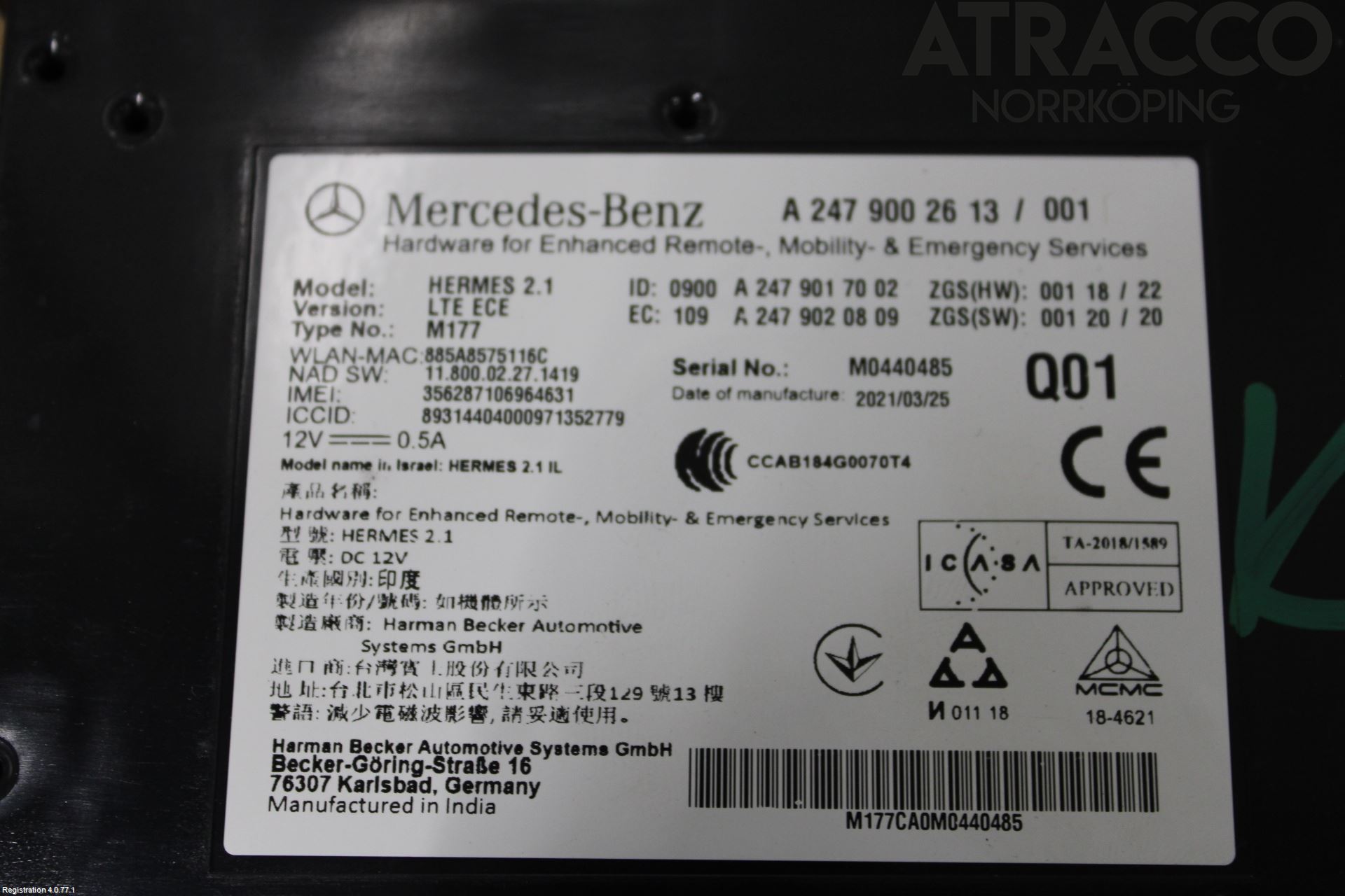 Mercedes-Benz MB CLA-KLASS (C118/X118) 19- Styreenhet Øvrig