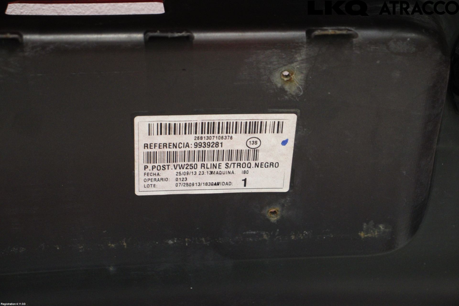Volkswagen VW POLO 10-17 Støtfanger Bak Overtrekk