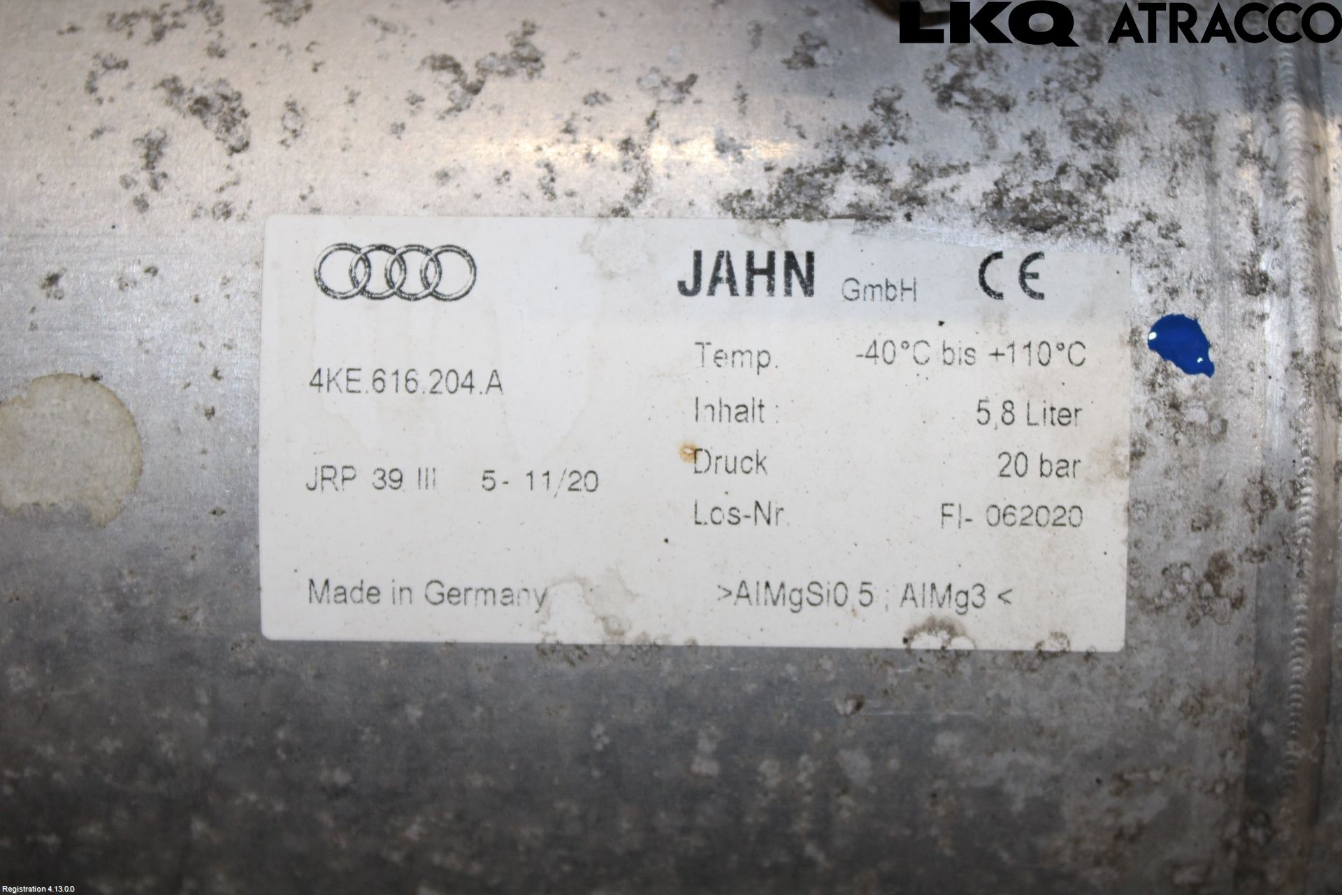 Audi E-TRON, S GE 19- Nivå/Lufrfrändring Trycktank