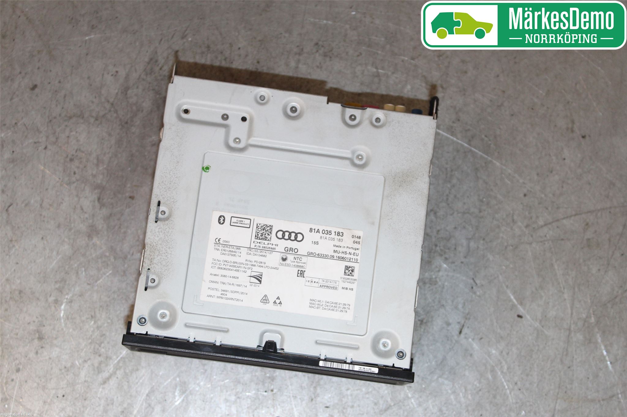 Audi A3/S3 8V 13-20 Stereo Radio Med Cd