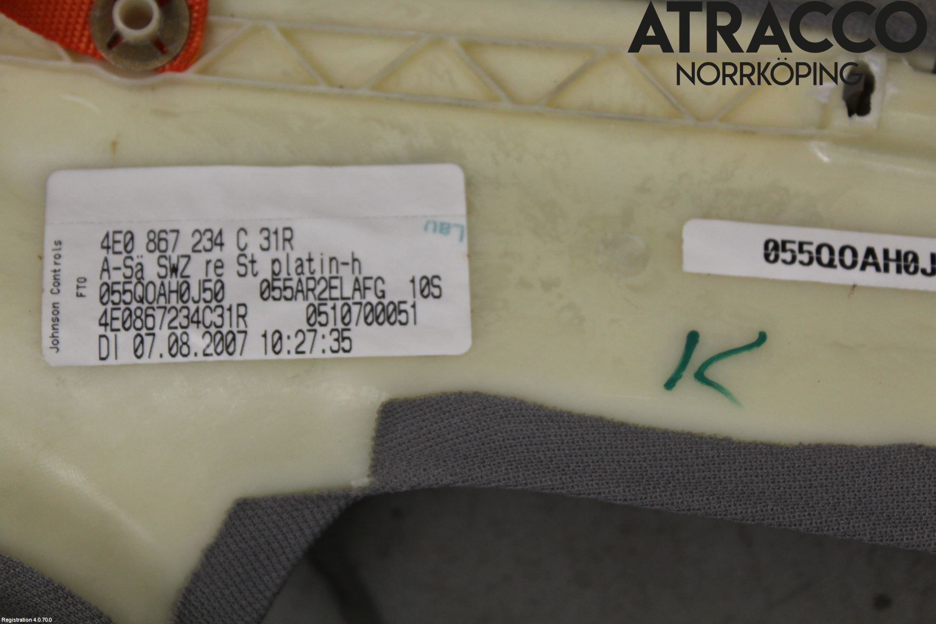 Audi A8/S8 4E  02-09 Innr Deksel A-B-C Stolpe